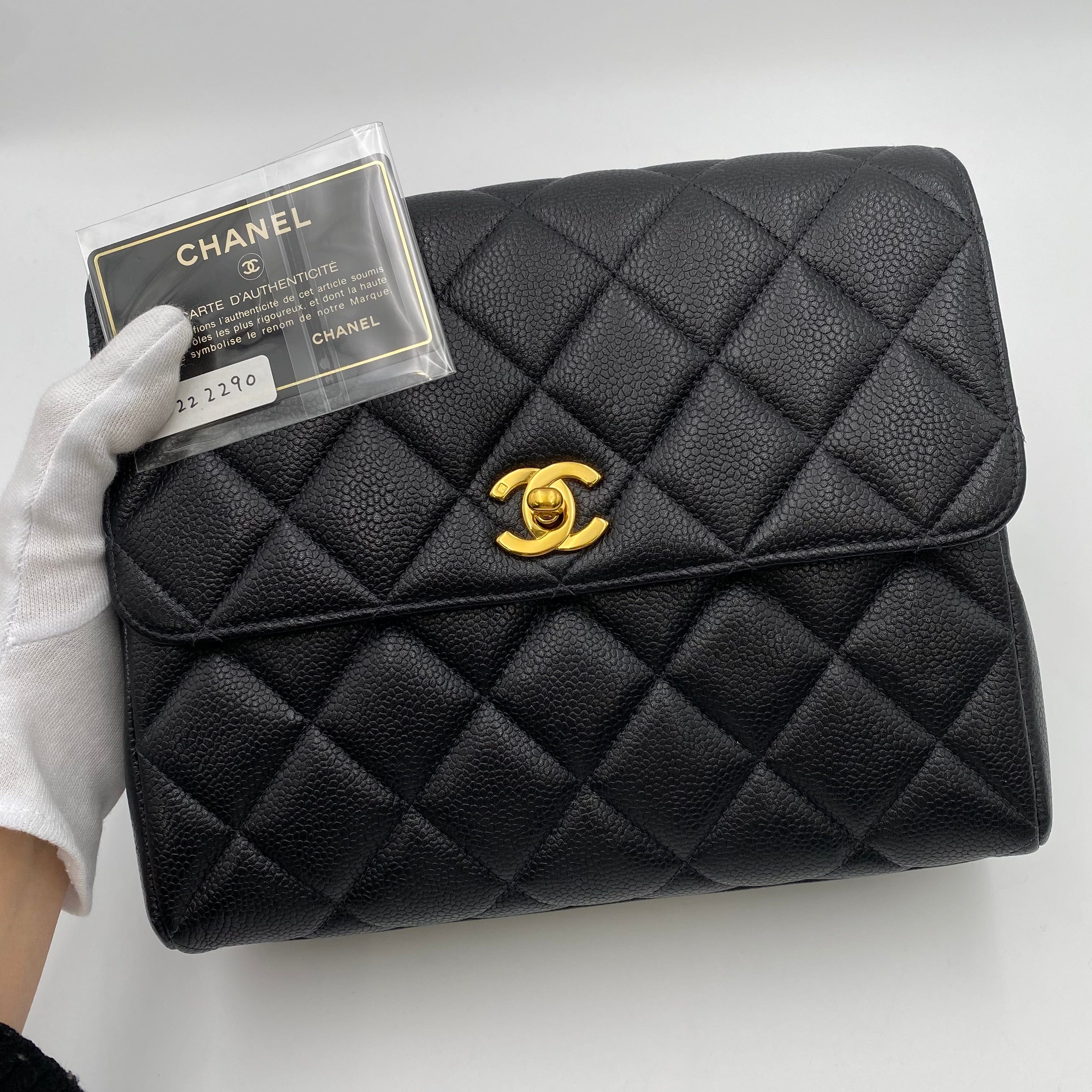 Chanel Chanel Vintage Single Flap Black Caviar GHW #4 90222290