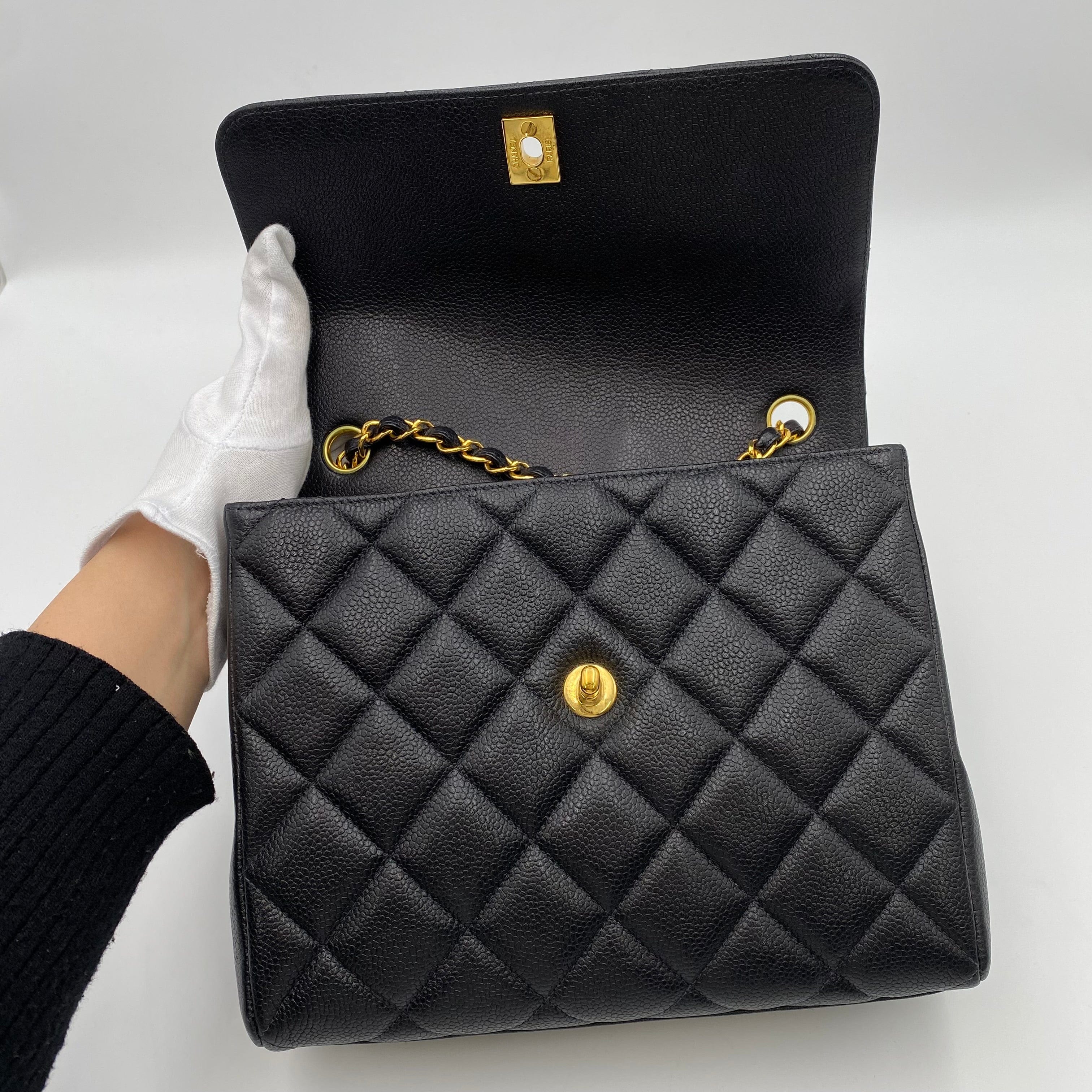 Chanel Chanel Vintage Single Flap Black Caviar GHW #4 90222290