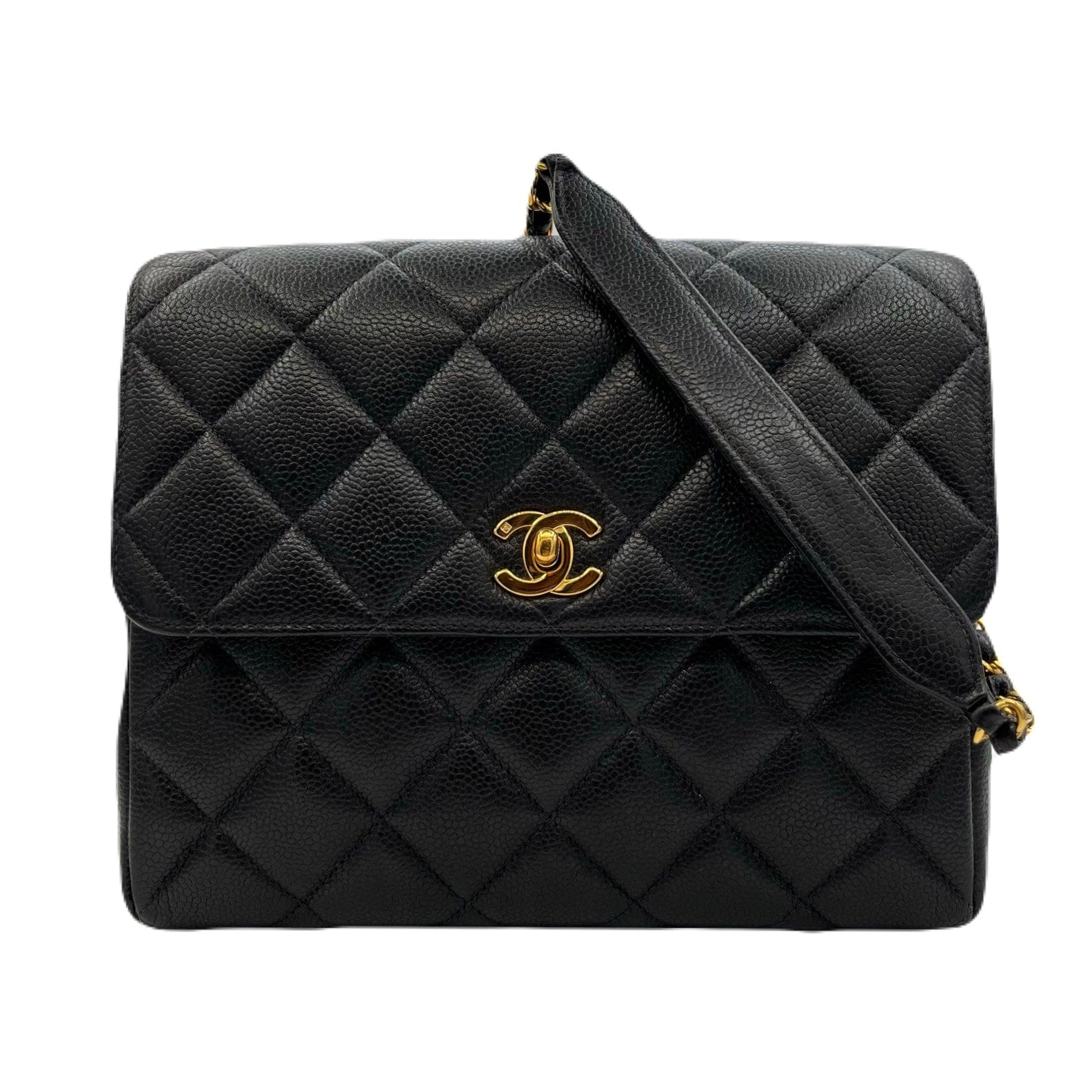 Chanel Chanel Vintage Single Flap Black Caviar GHW #4 90222290