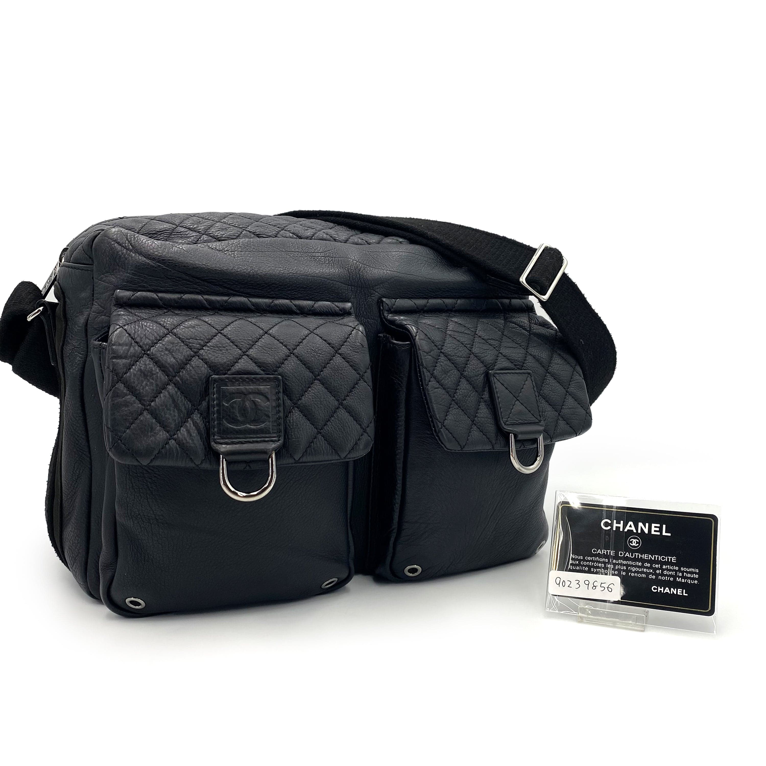 Chanel CHANEL VINTAGE SPORTS LINE SHOULDER BAG BLACK LAMB SKIN 90239856