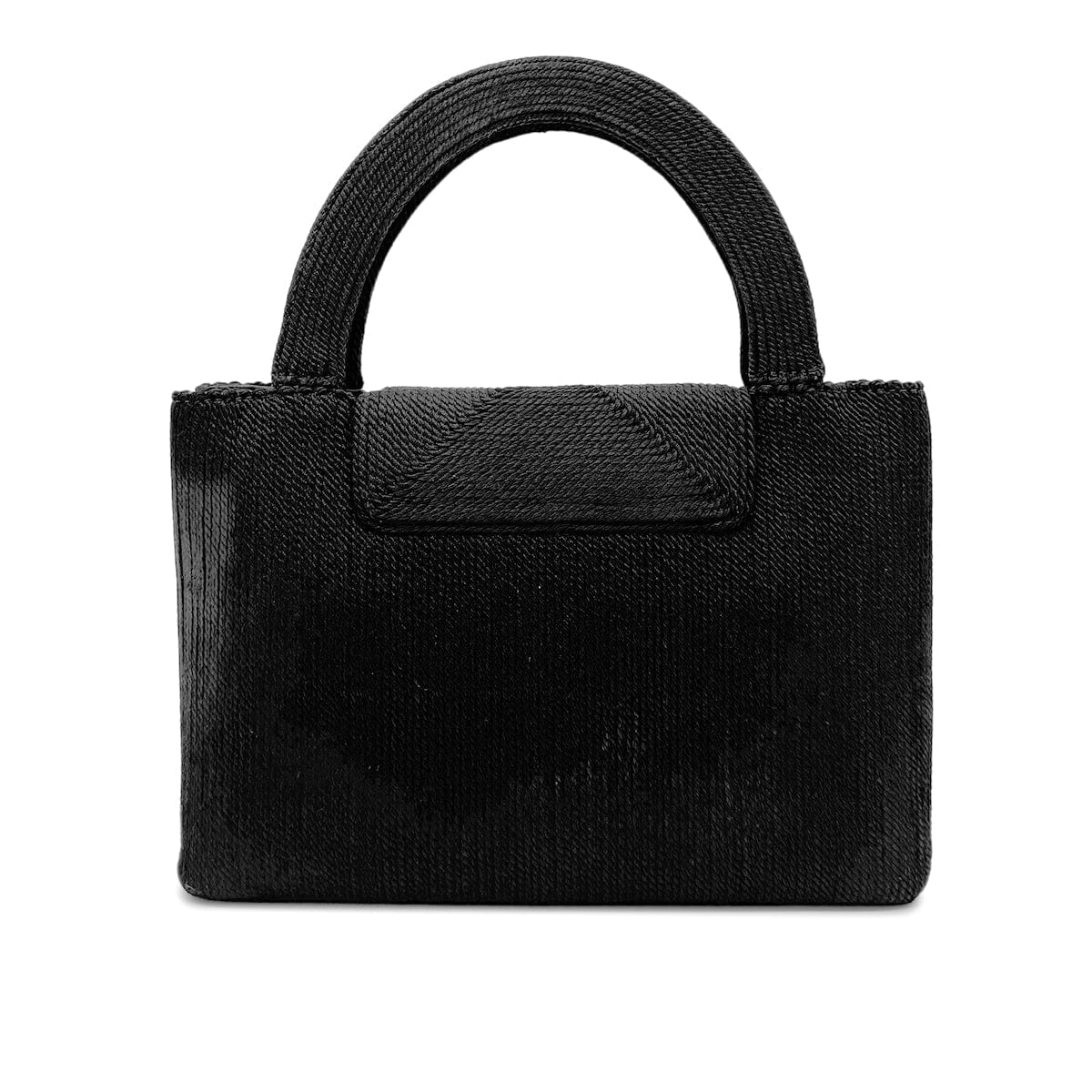 CHANEL CHANEL VINTAGE TURN LOCK HAND BAG FABRIC BLACK 90269178