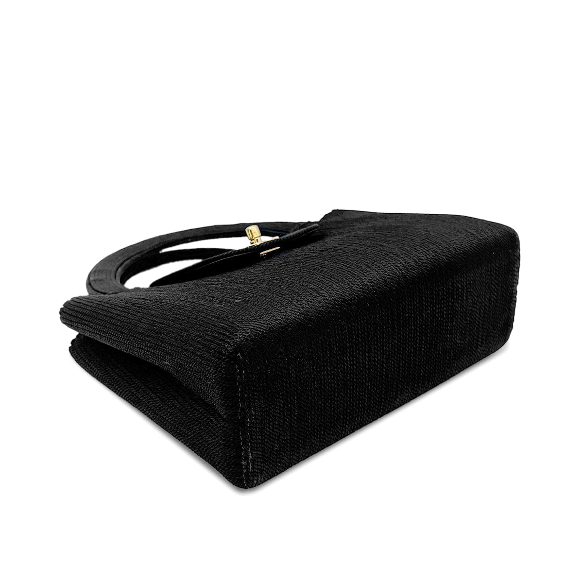 CHANEL CHANEL VINTAGE TURN LOCK HAND BAG FABRIC BLACK 90269178