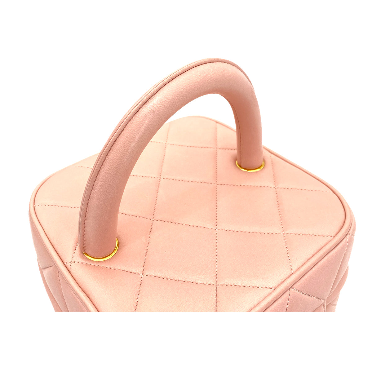 CHANEL CHANEL VINTAGE VANITY HAND BAG PINK LAMB SKIN 90261563