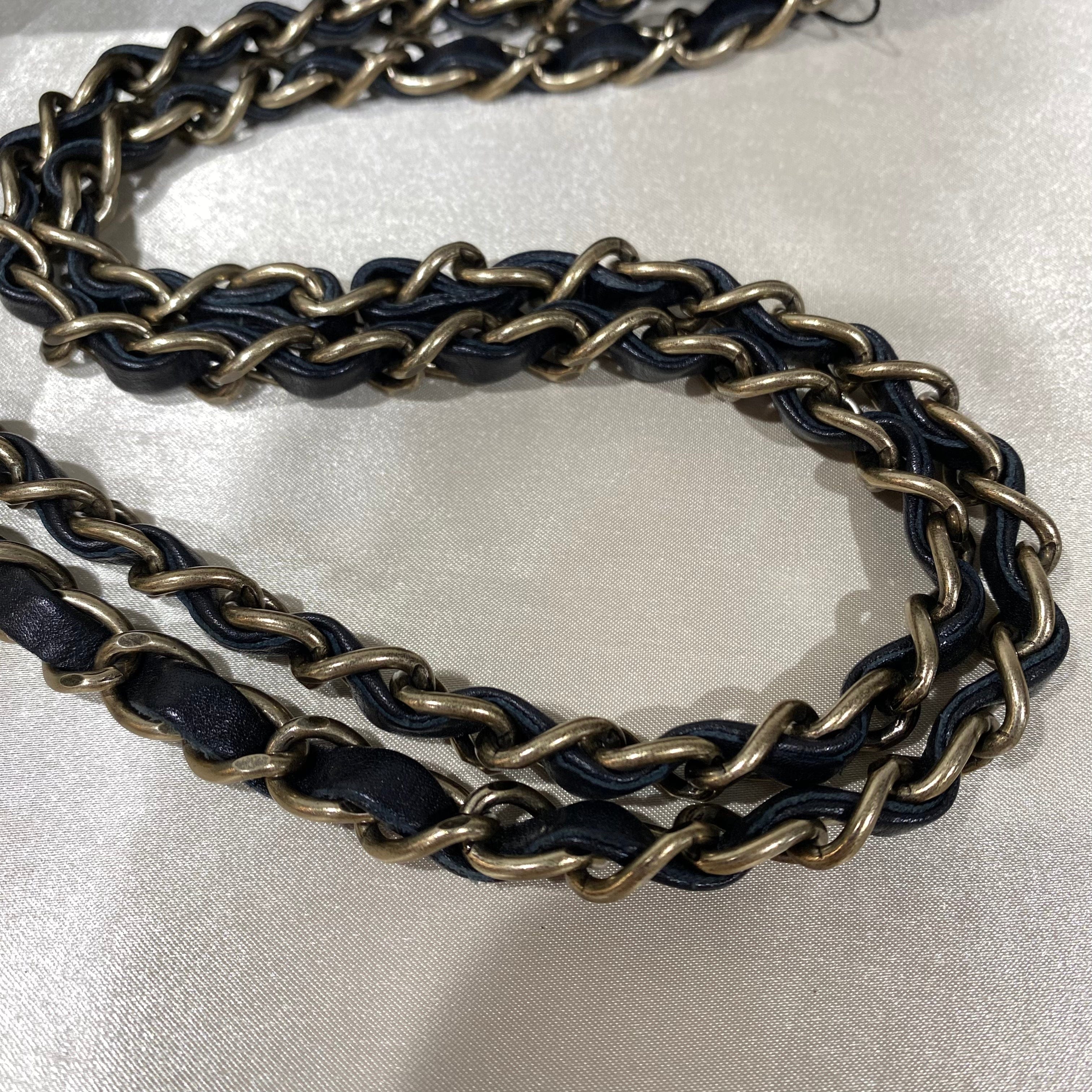 Chanel CHANEL VINTAGE WILD STITCH CHAIN SHOULDER BAG BLACK LAMB SKIN 90193508