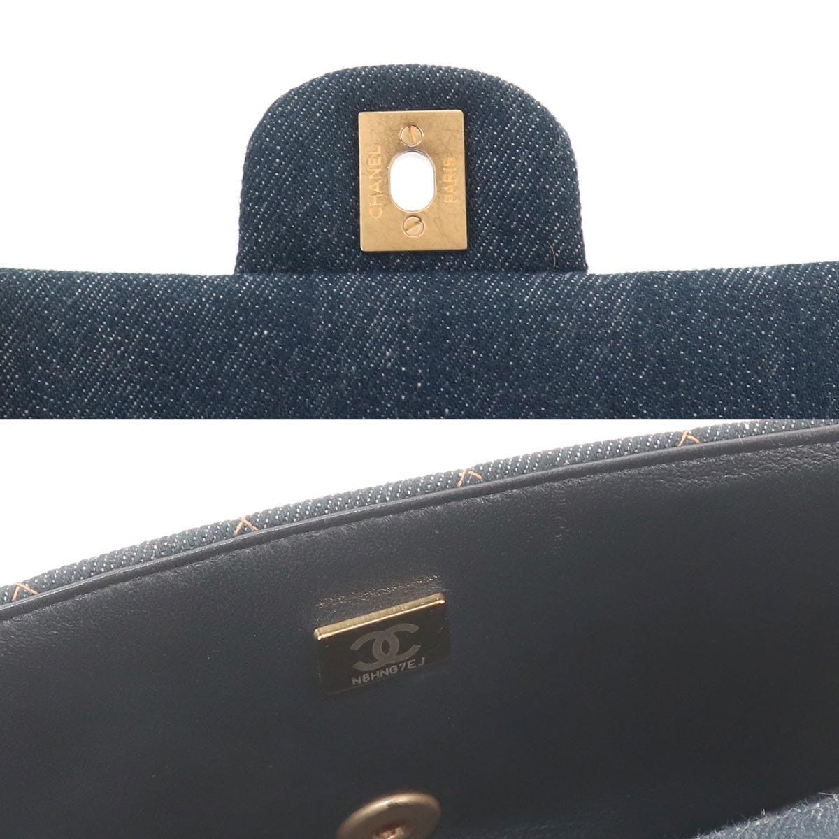 CHANEL CHANEL Mini Matelasse Classic Chain Shoulder Bag Denim Dark blue A69900 90330104