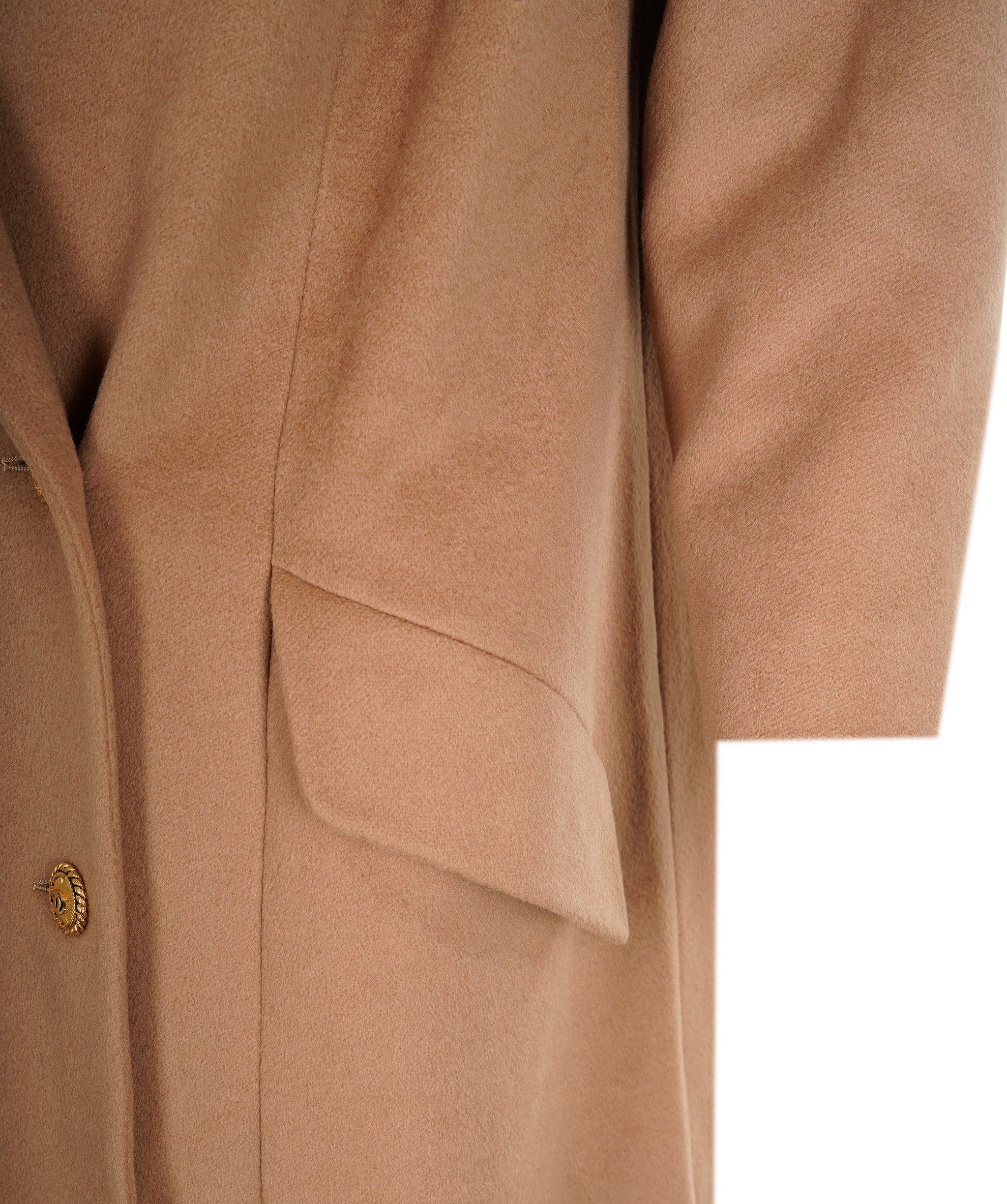 Chanel Chanel CC Logos Button Double Breasted Long Sleeve Jacket Coat Beige ASL9222