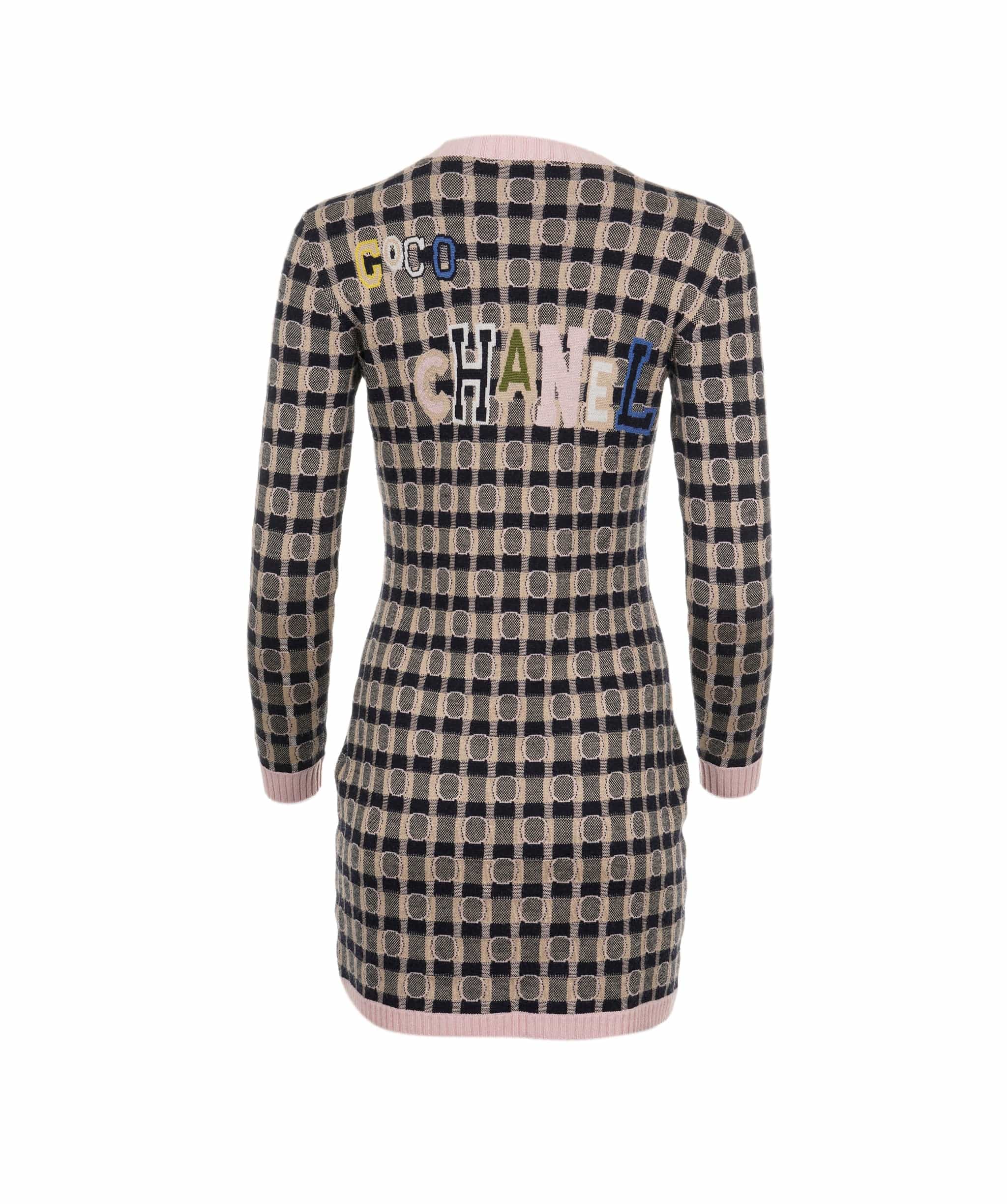 Chanel Chanel Dress knitted Coco black white pink FR36 AVC1250