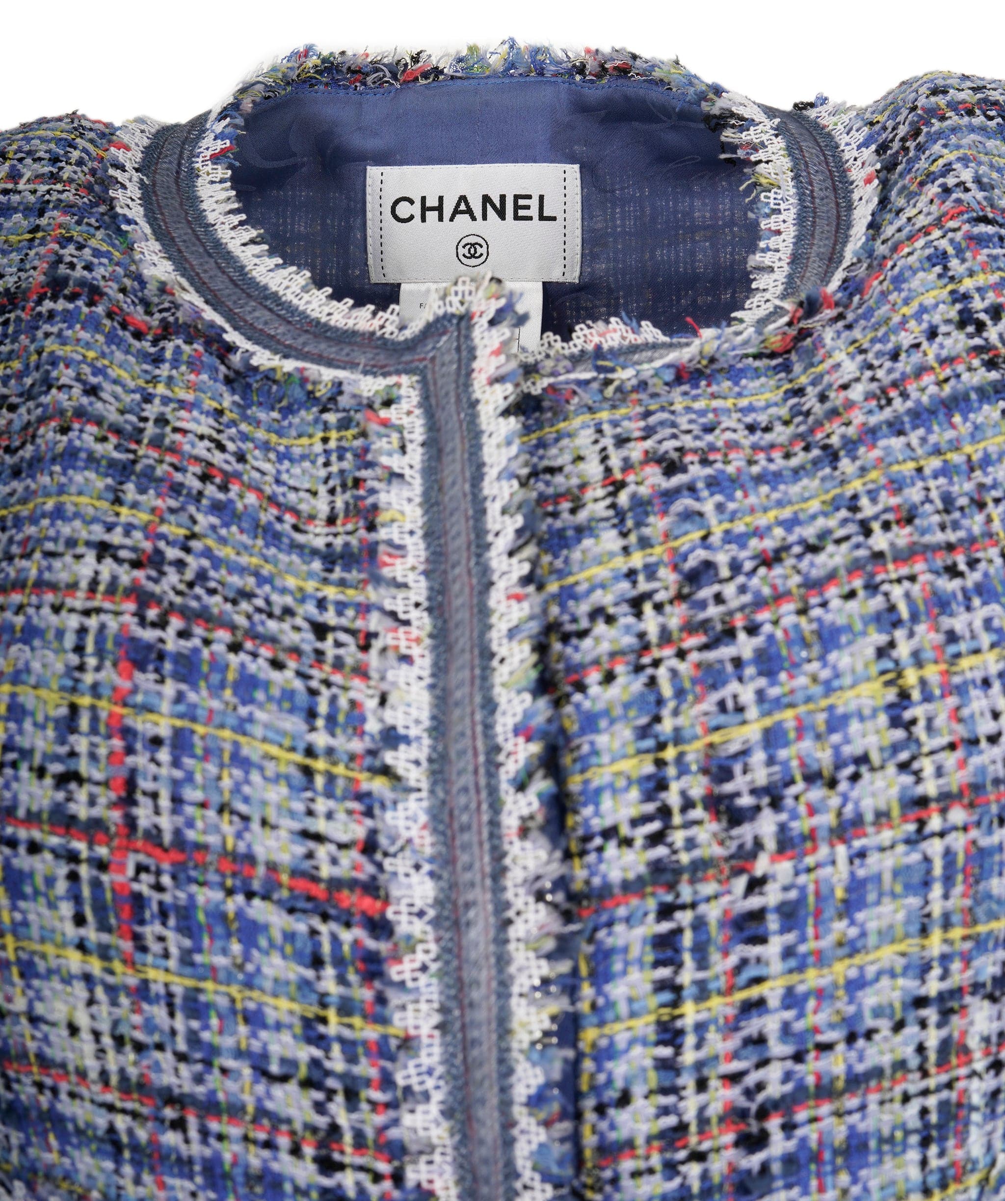 Chanel Chanel Dress tweed blue SS09 FR36 AVC1255