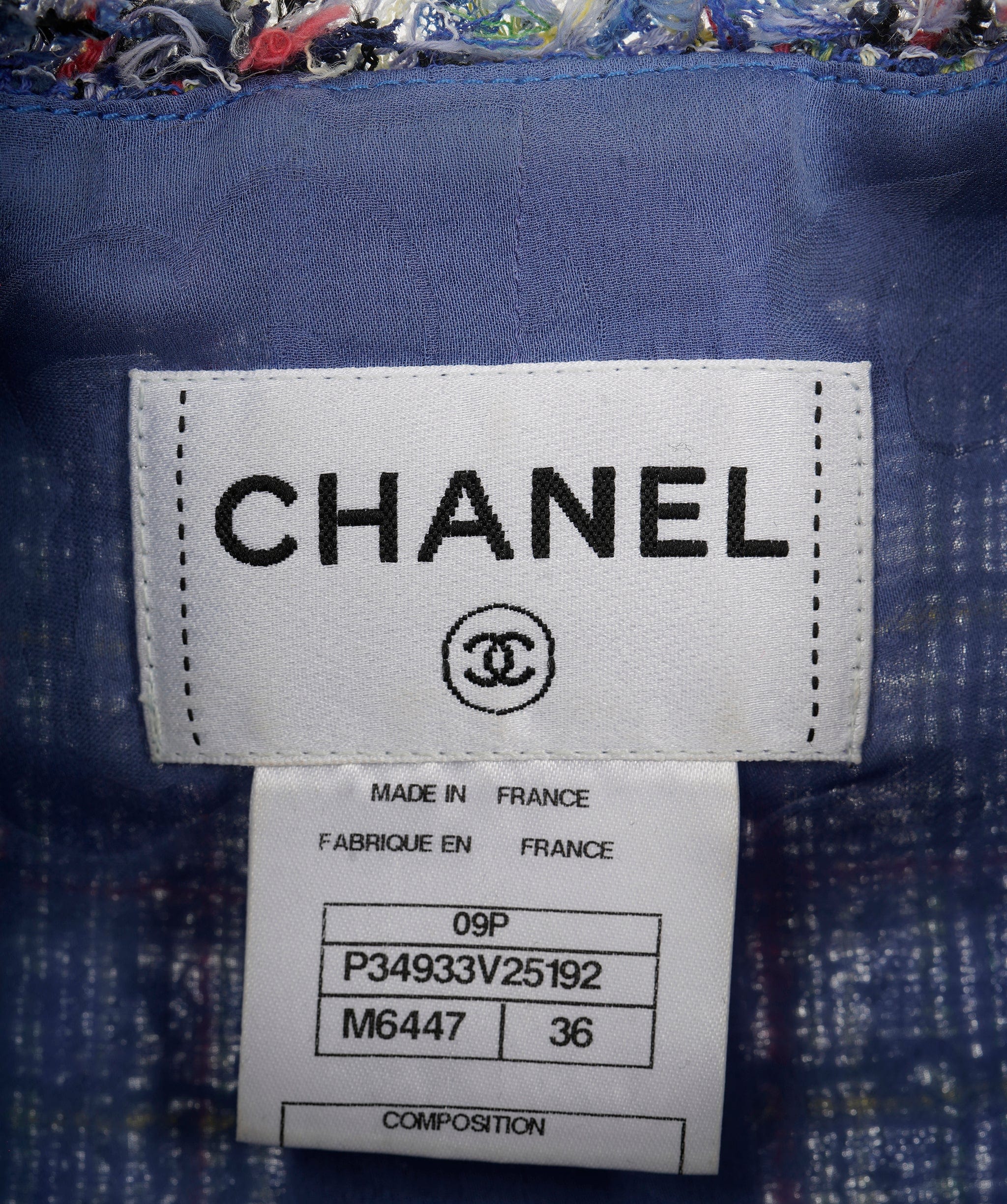 Chanel Chanel Dress tweed blue SS09 FR36 AVC1255