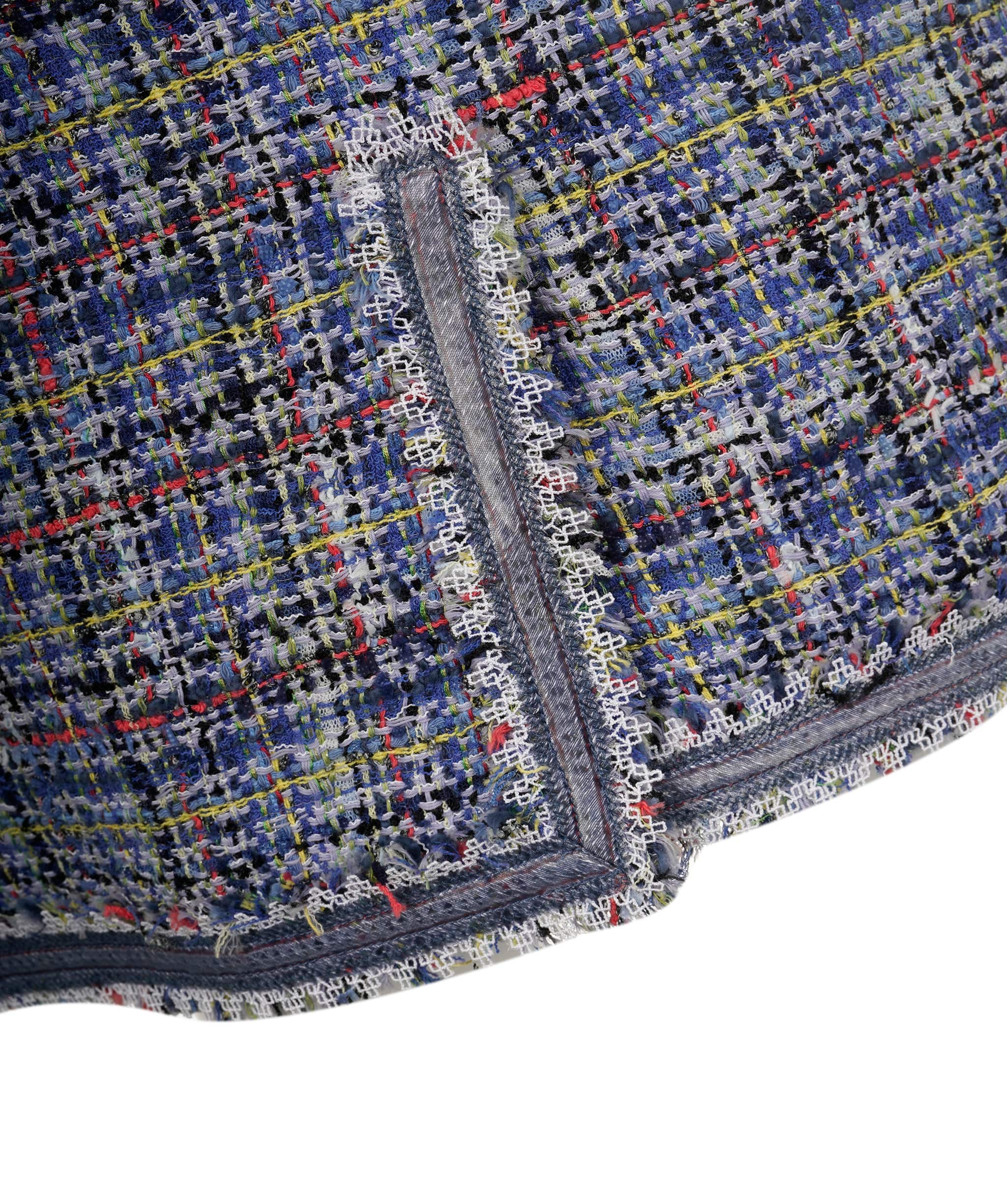 Chanel Chanel Dress tweed blue SS09 FR36 AVC1255