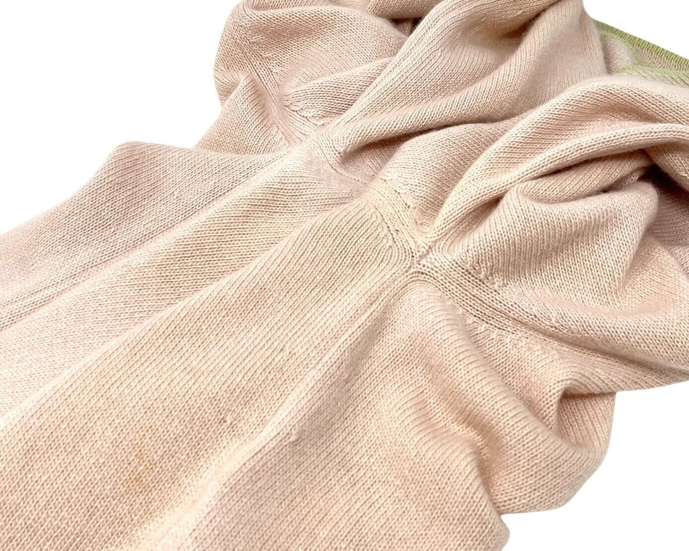 chanel CHANEL Vintage 03P Logo Knit Cardigan #42 Sweater Pink Green Cashmere Button