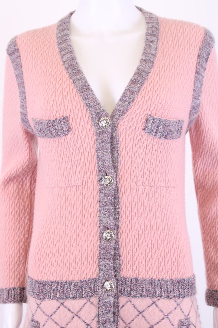 Chanel Chanel 2015 Runway Pink Cashmere Camellia Dress Pink S