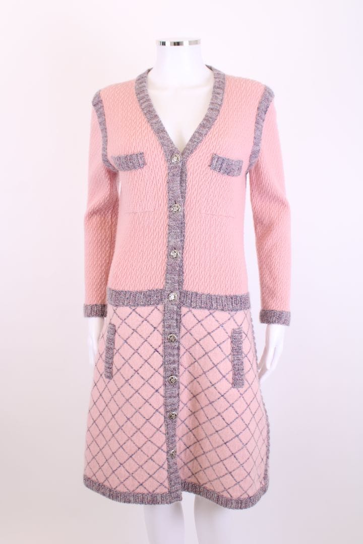 Chanel Chanel 2015 Runway Pink Cashmere Camellia Dress Pink S