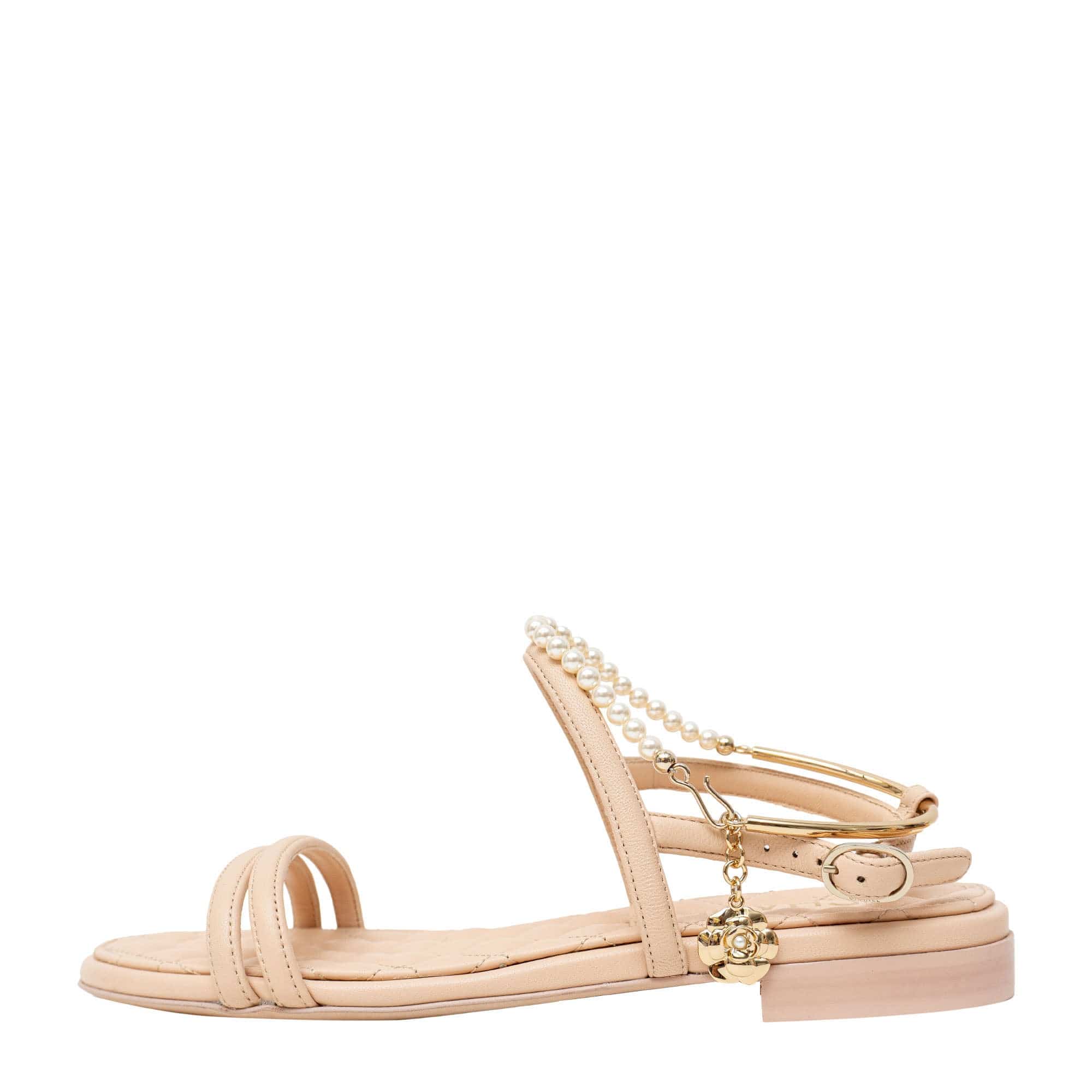 Chanel metallic best sale lambskin sandals