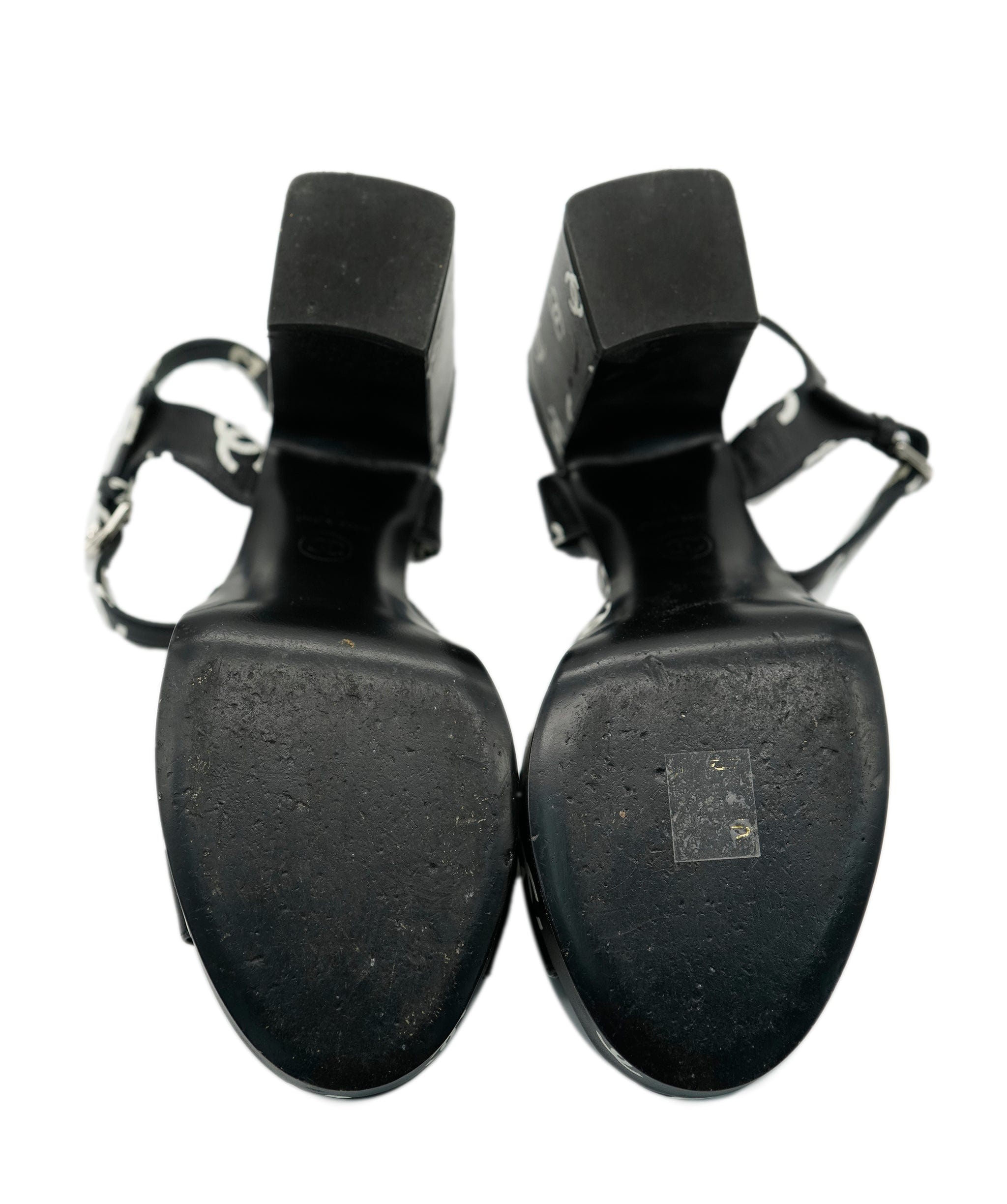 Chanel Chanel Logo Black & White Heels - DXBS2967