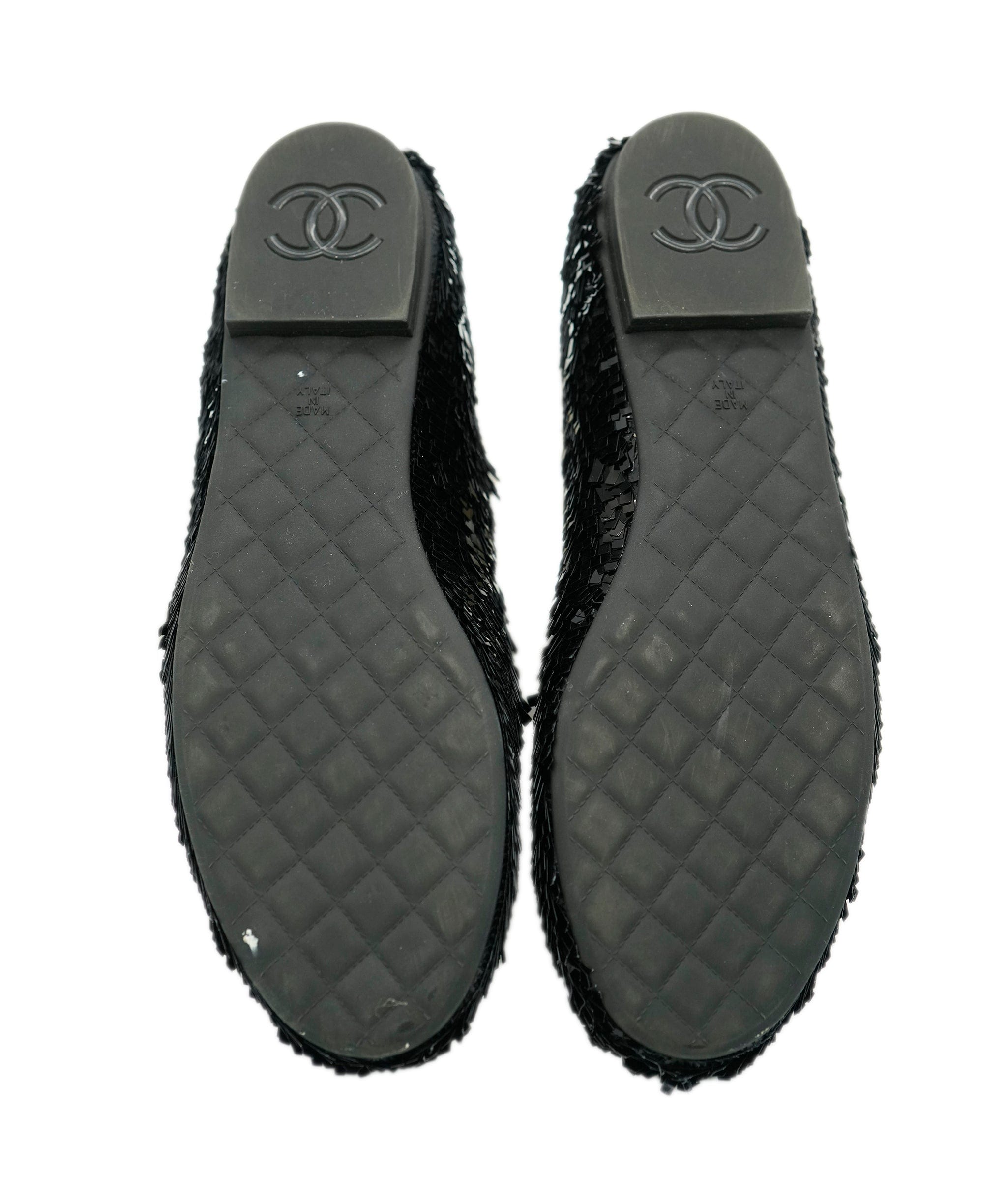 Chanel Chanel Sequin Loafers With CC Detail in Box ALC1813