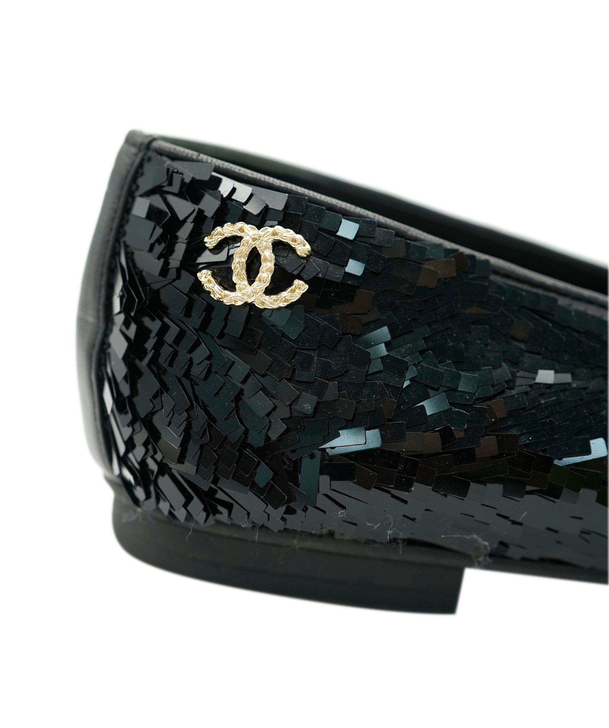 Chanel Chanel Sequin Loafers With CC Detail in Box ALC1813