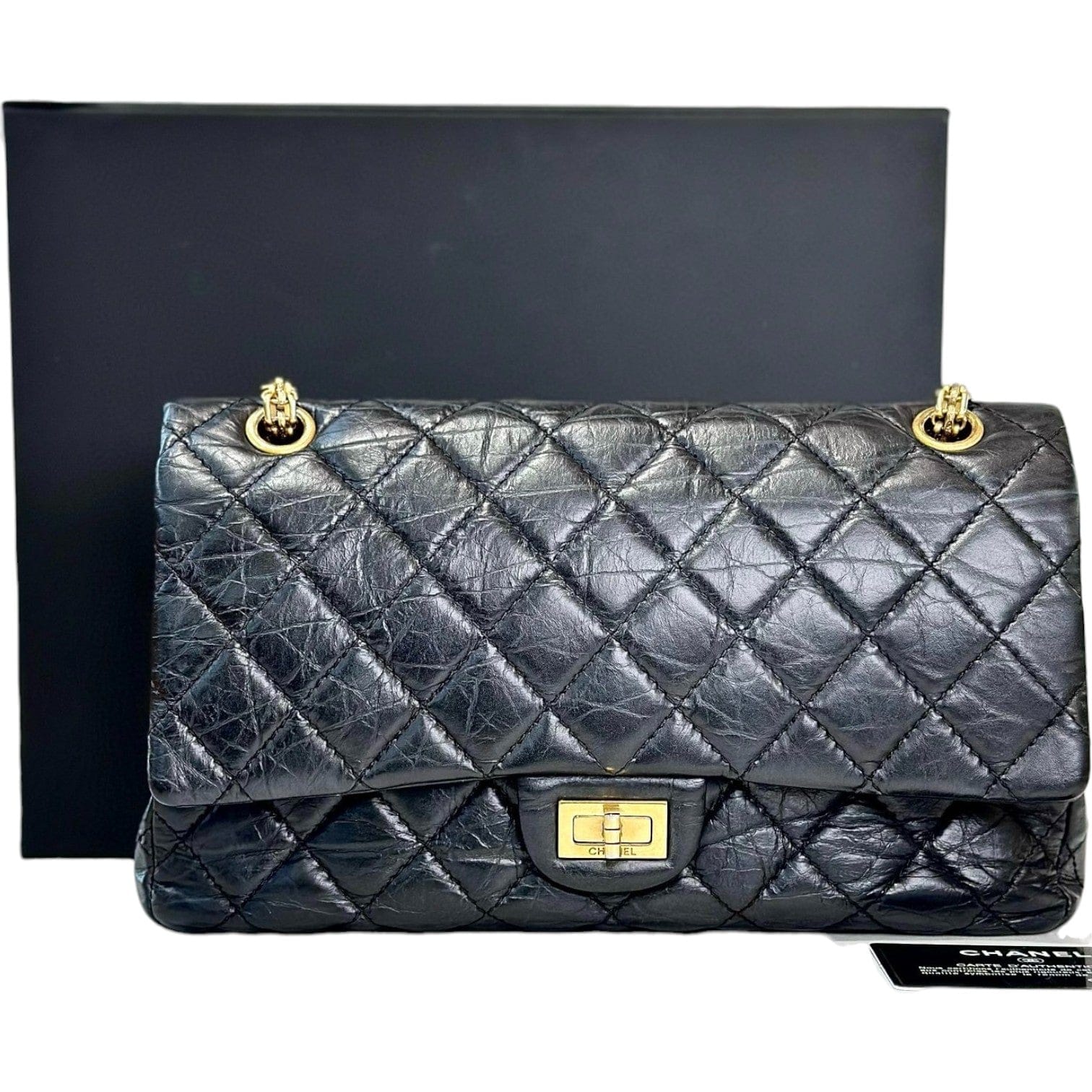 Chanel Chanel 2.55 Reissue Medium Black with Gold Hardware