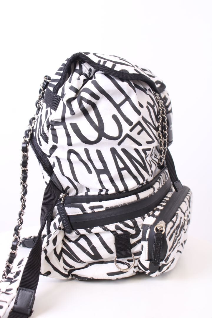 Chanel Chanel 2021 Coco Neige Printed Backpack White
