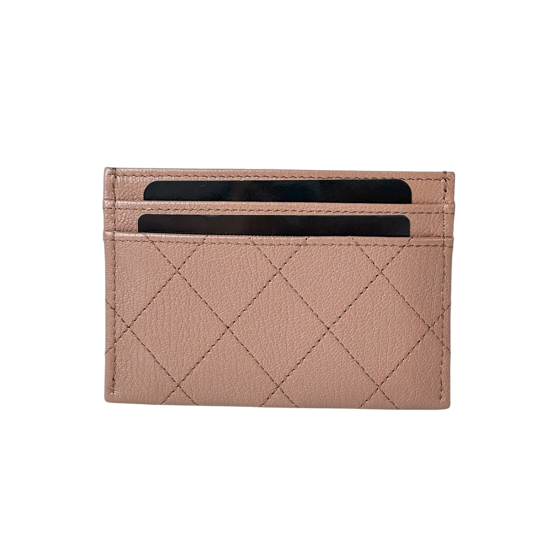 Chanel Chanel Beige Caviar Card Holder - in Box