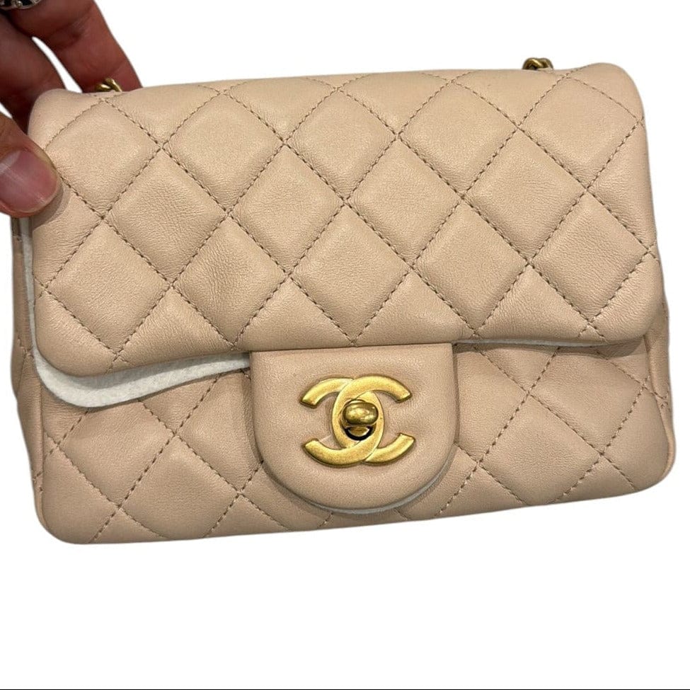 Chanel Chanel Beige Mini Classic Flap - Full Set
