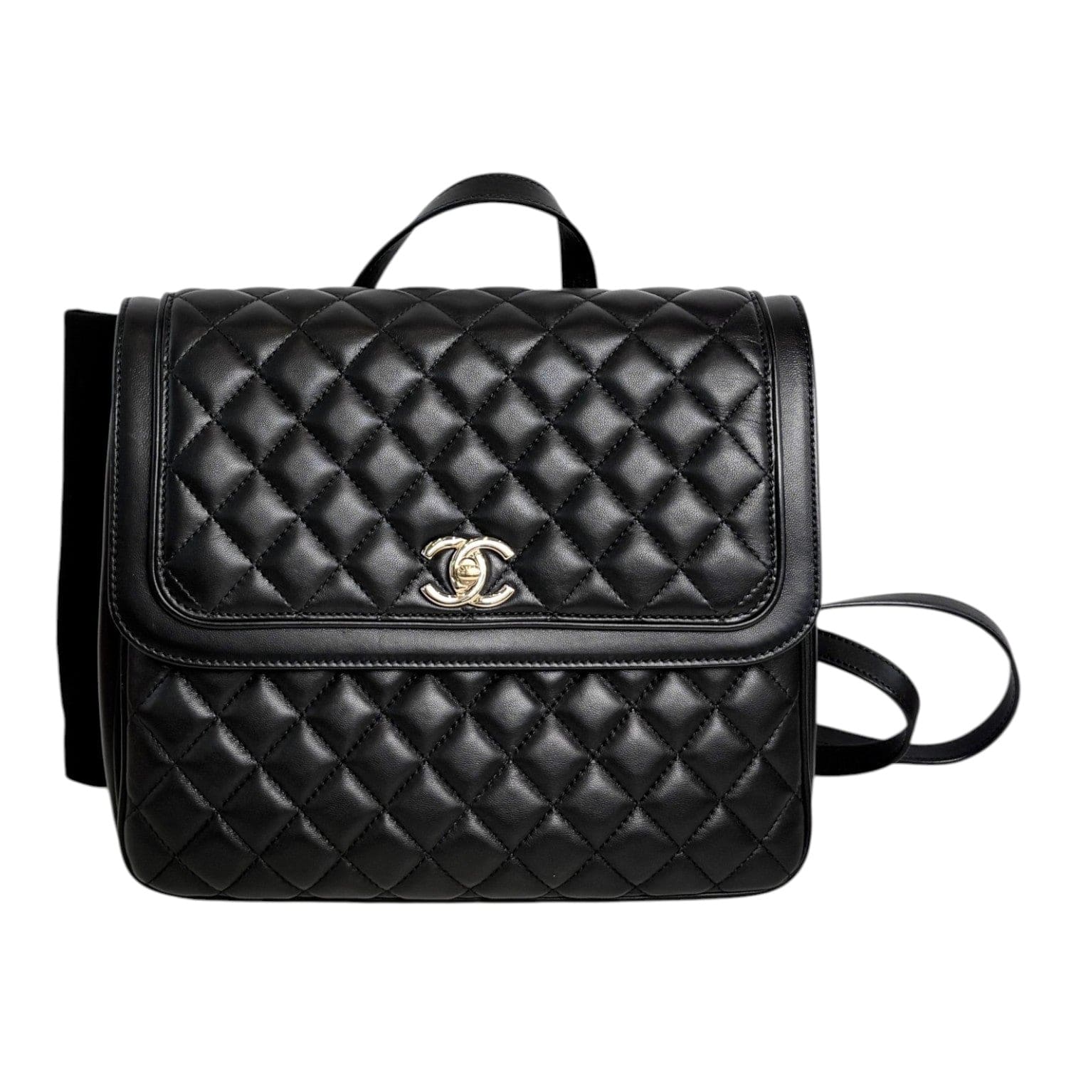 Chanel Chanel Black Calfskin Backpack Bag