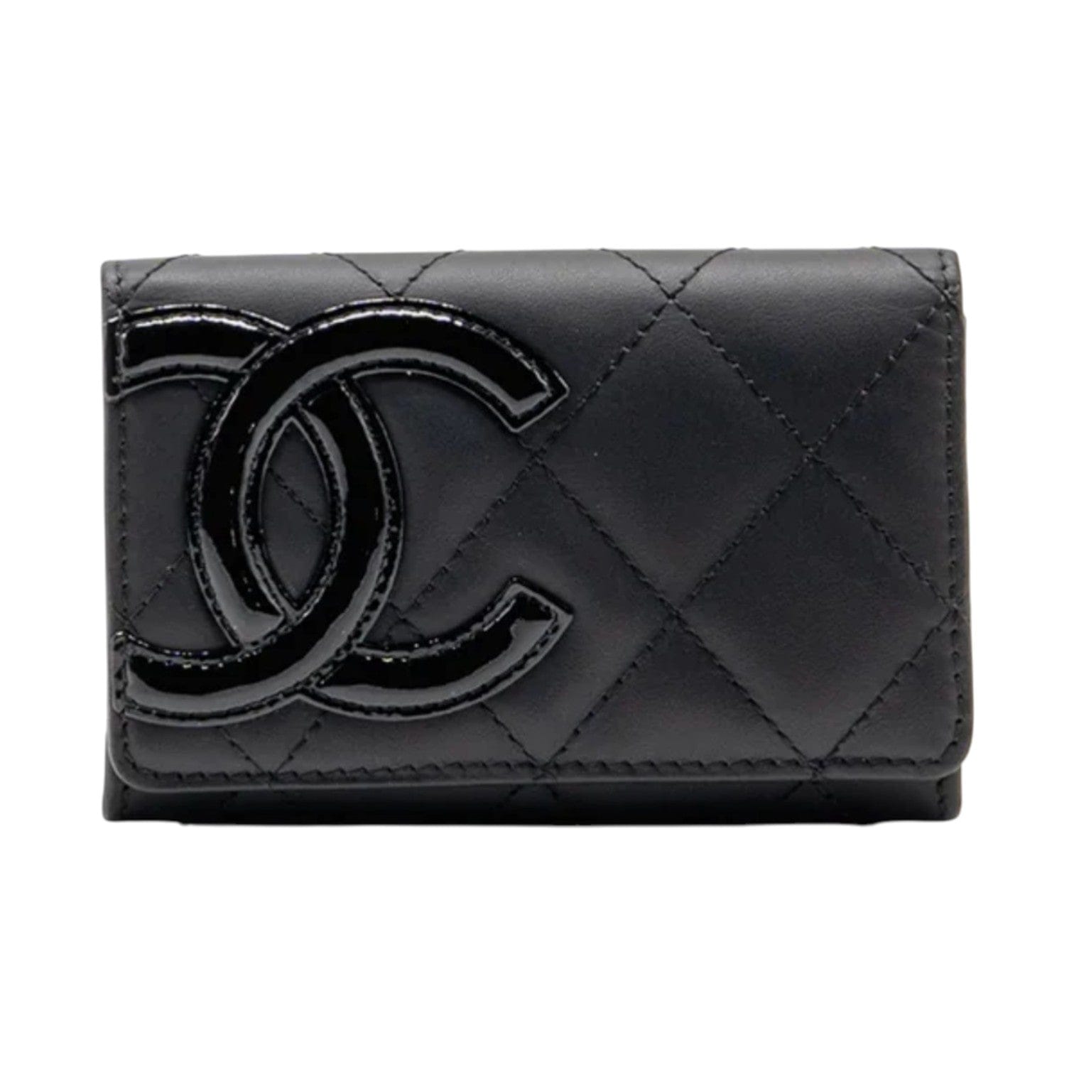 Chanel Chanel Black Cambon Card Holder Calfskin Black