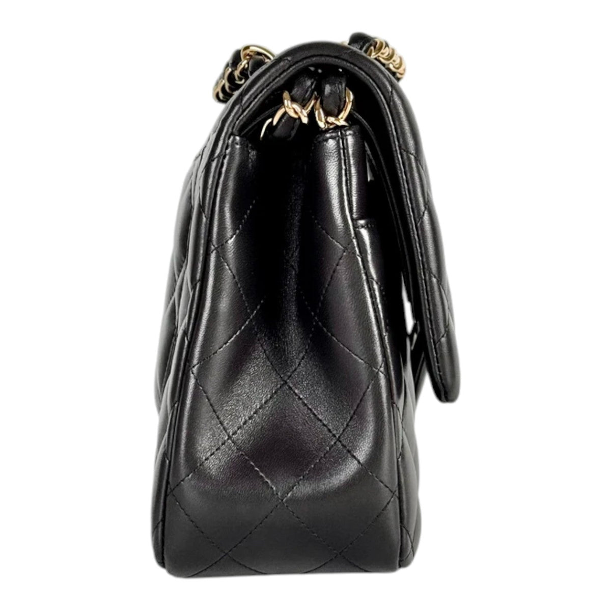 Chanel Chanel Black Classic Flap Jumbo Bag with Gold Hardware - Full Set