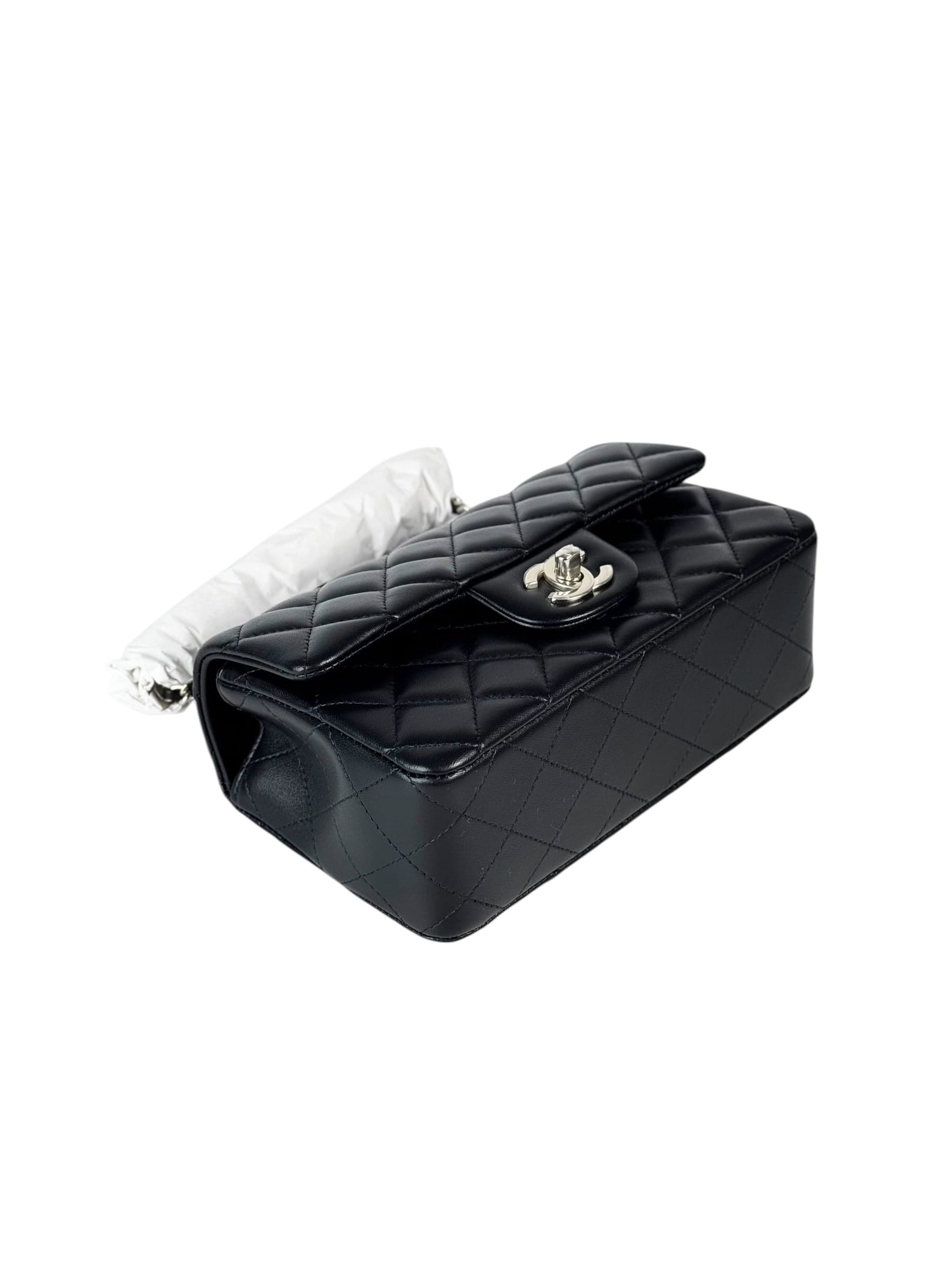 Chanel Chanel Black Classic Flap Mini Bag with Handle - Full Set