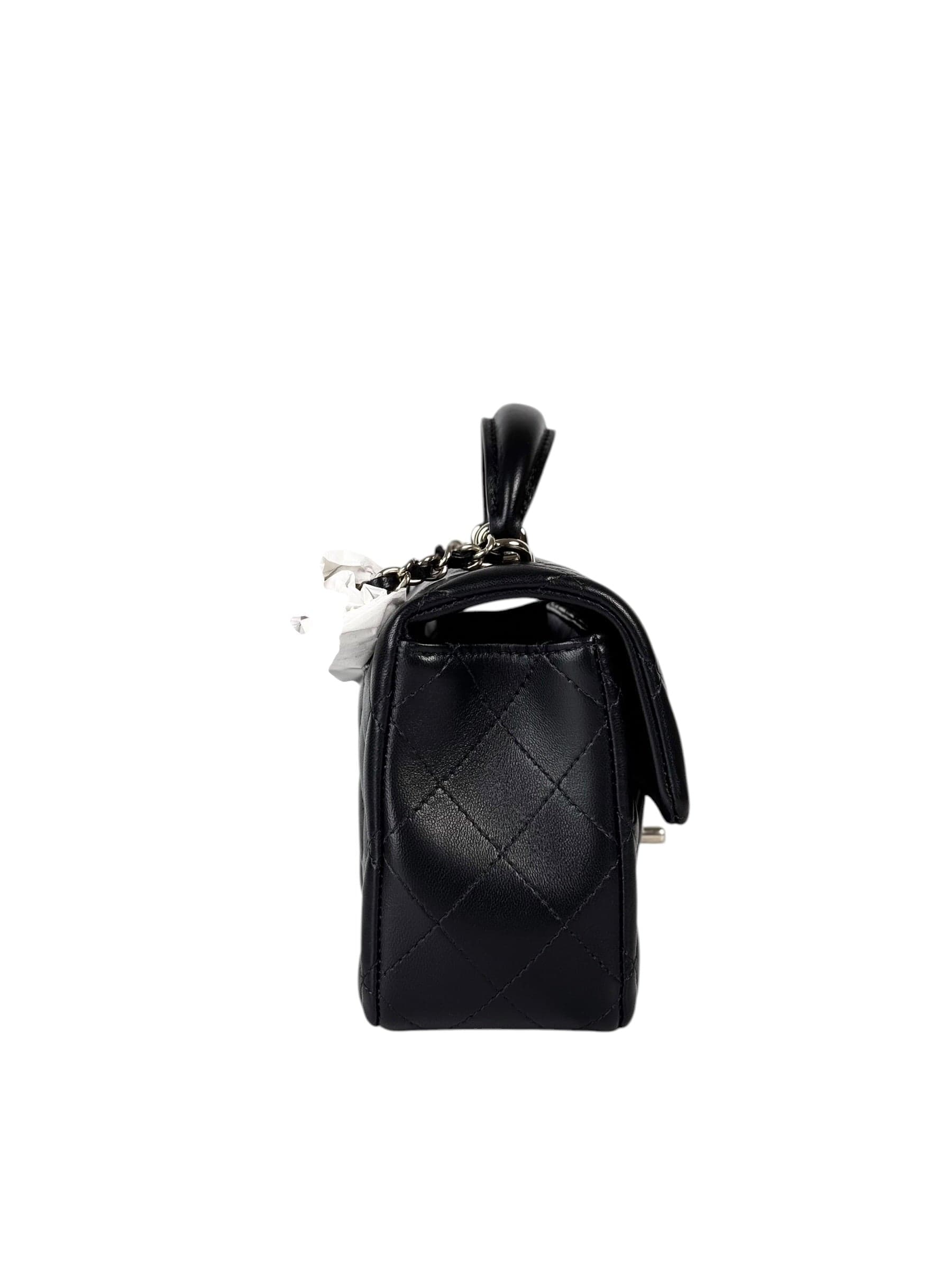 Chanel Chanel Black Classic Flap Mini Bag with Handle - Full Set