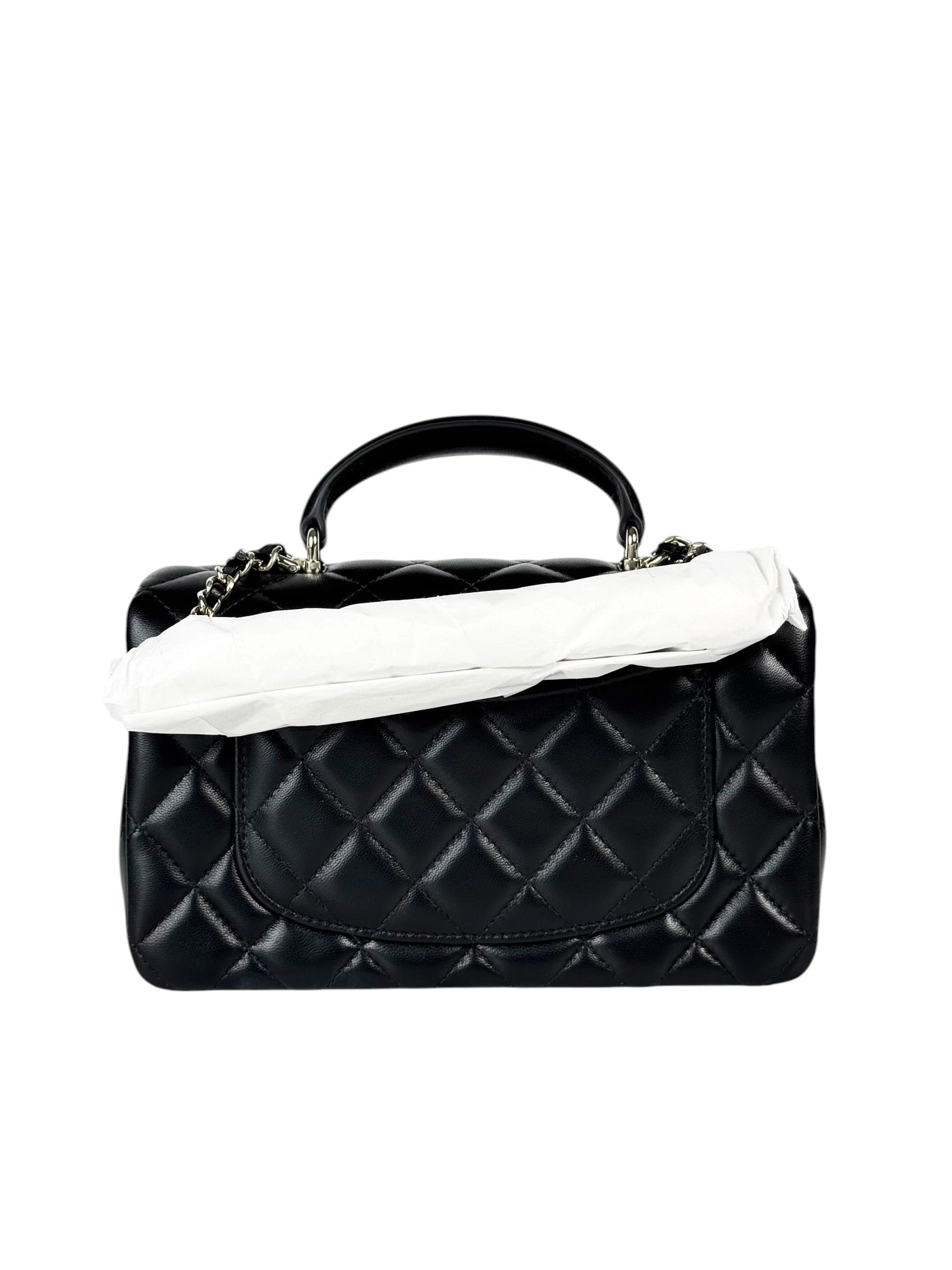 Chanel Chanel Black Classic Flap Mini Bag with Handle - Full Set