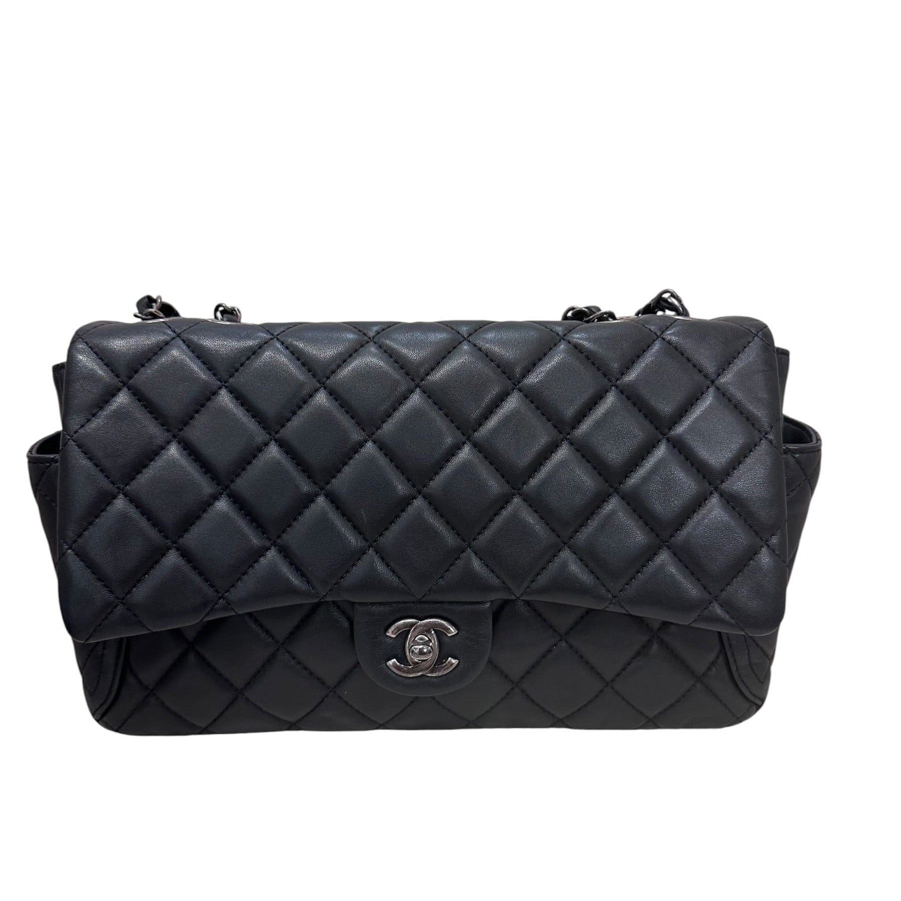 Chanel Chanel Black Flap Bag in Lambskin - Full Set