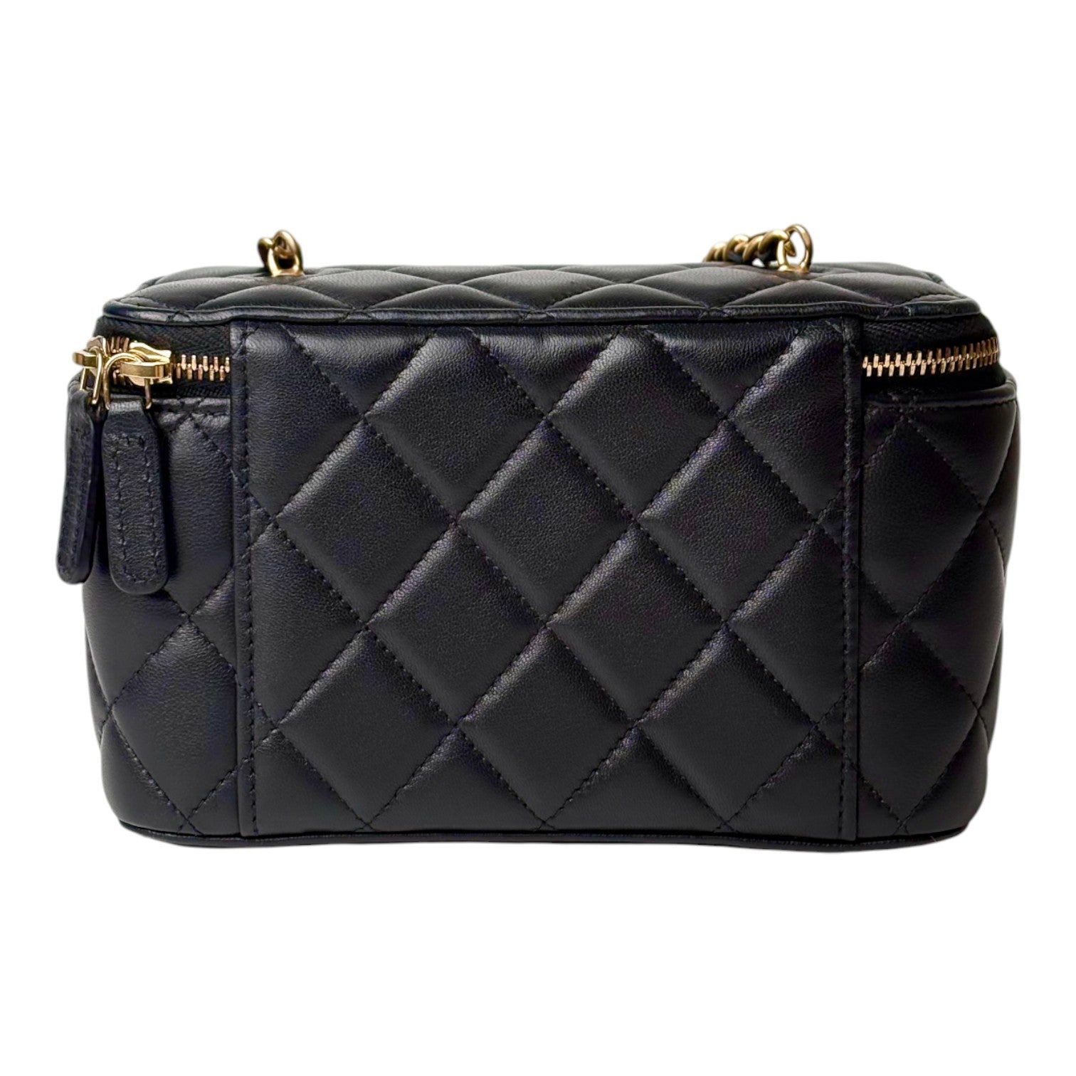 Chanel Chanel Black Lambskin Gold Ball Vanity Box