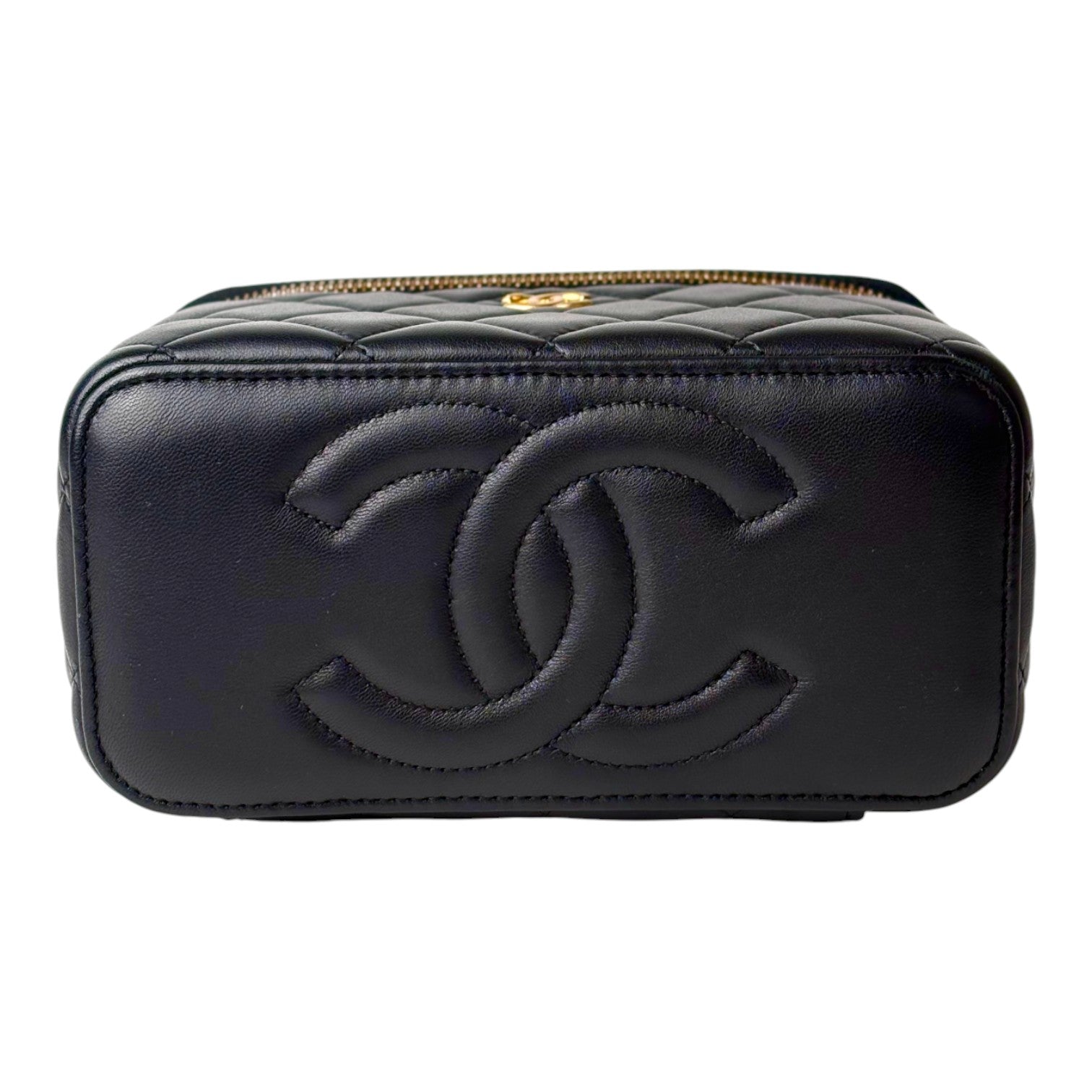 Chanel Chanel Black Lambskin Gold Ball Vanity Box