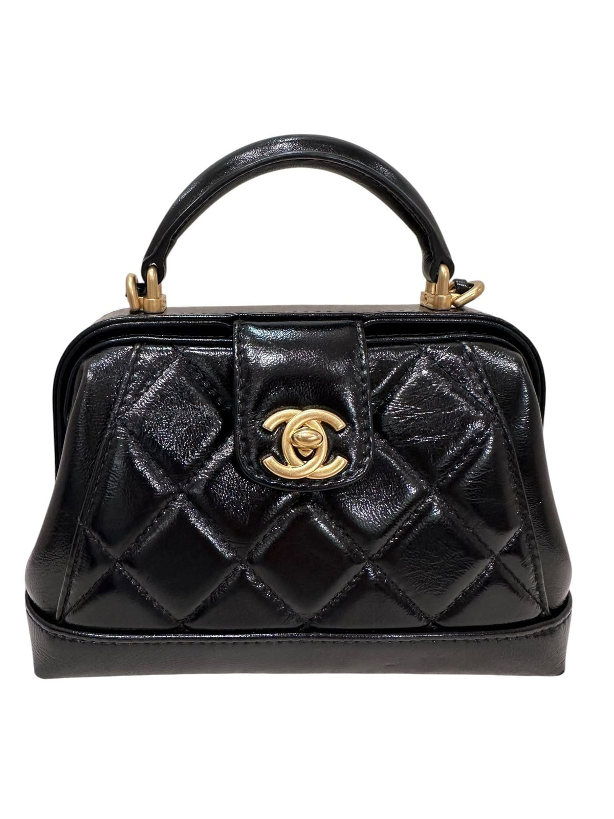 Chanel Chanel Black Small Top Handle with GHW