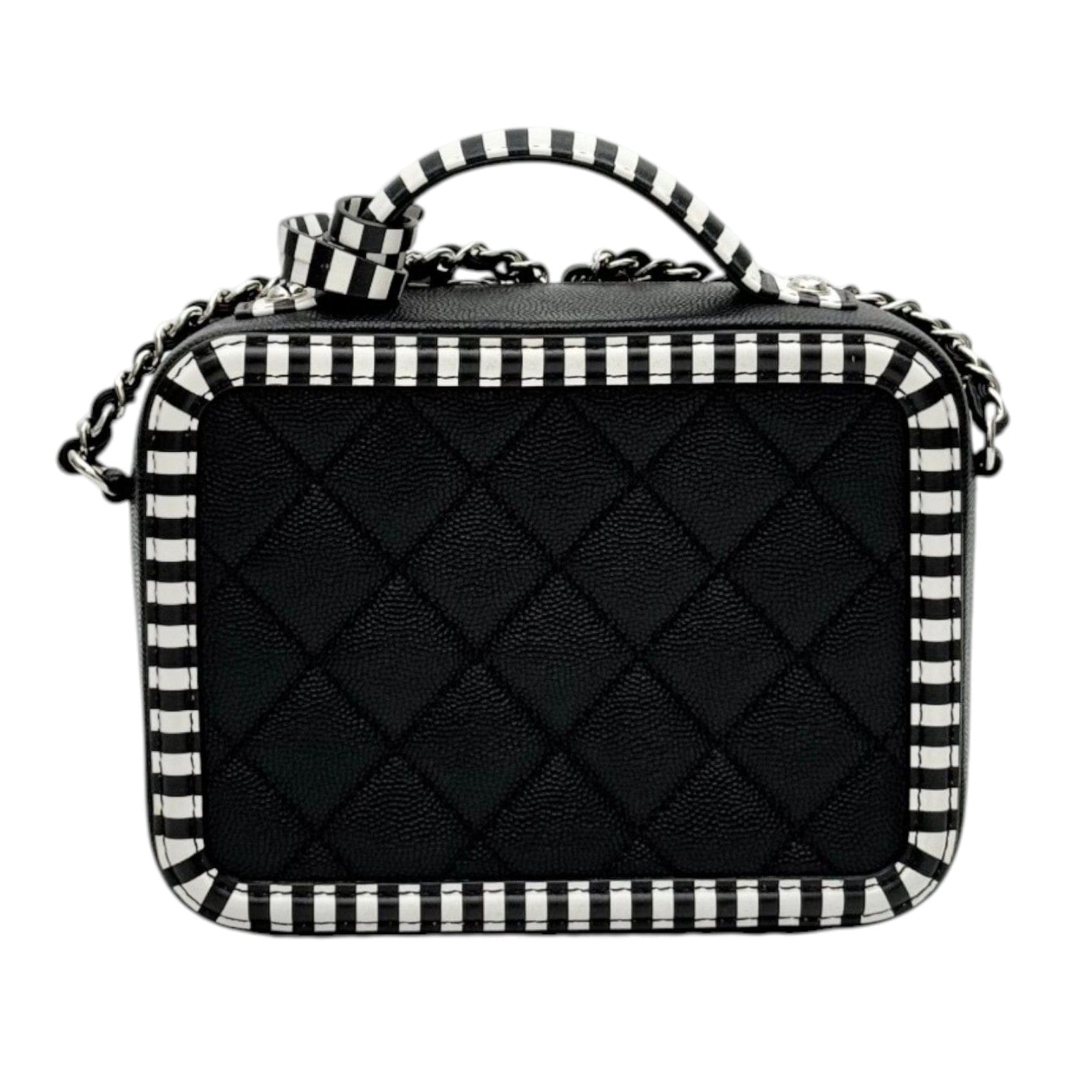 Chanel Chanel Black with Black and White Trim Vanity Box Bag