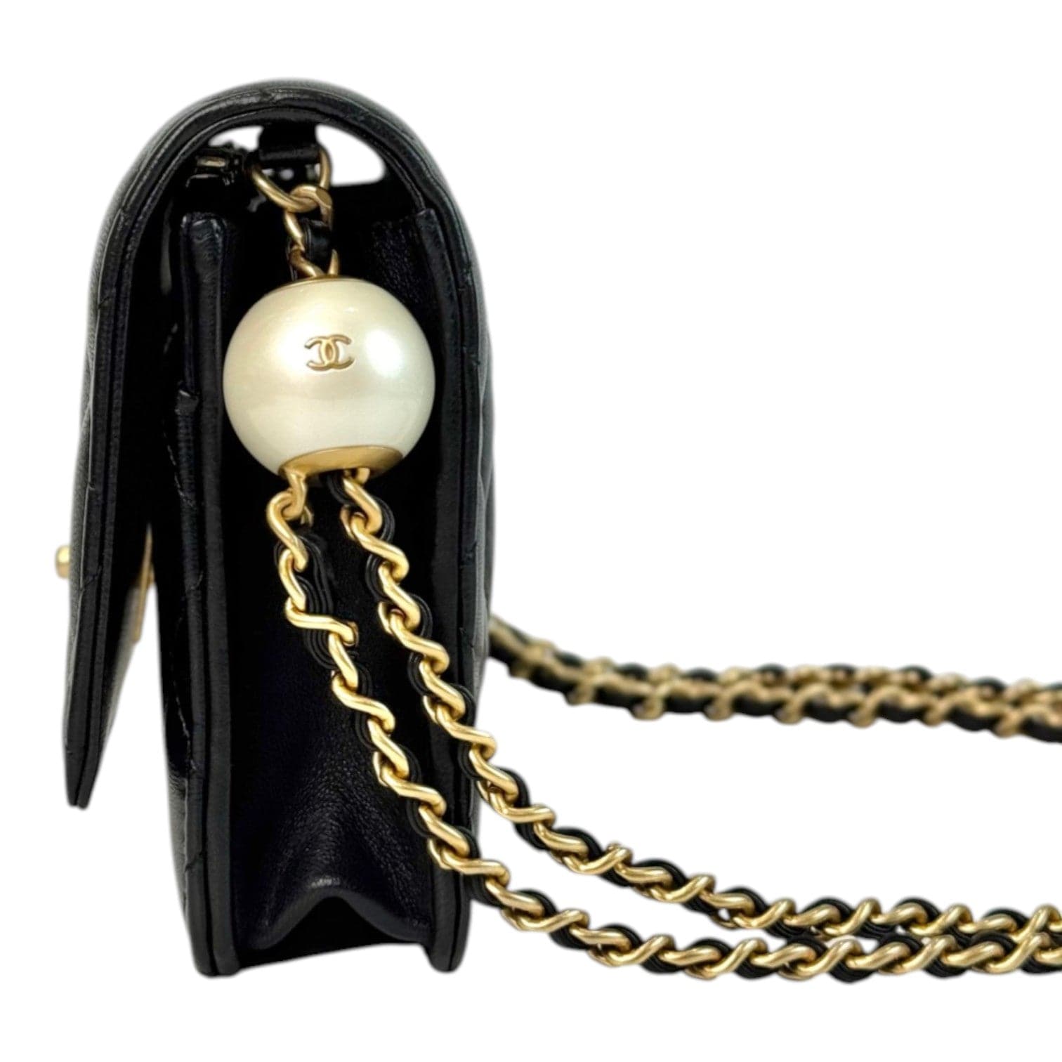 Chanel Chanel Black Woc Double Chain Pearl Crush Bag