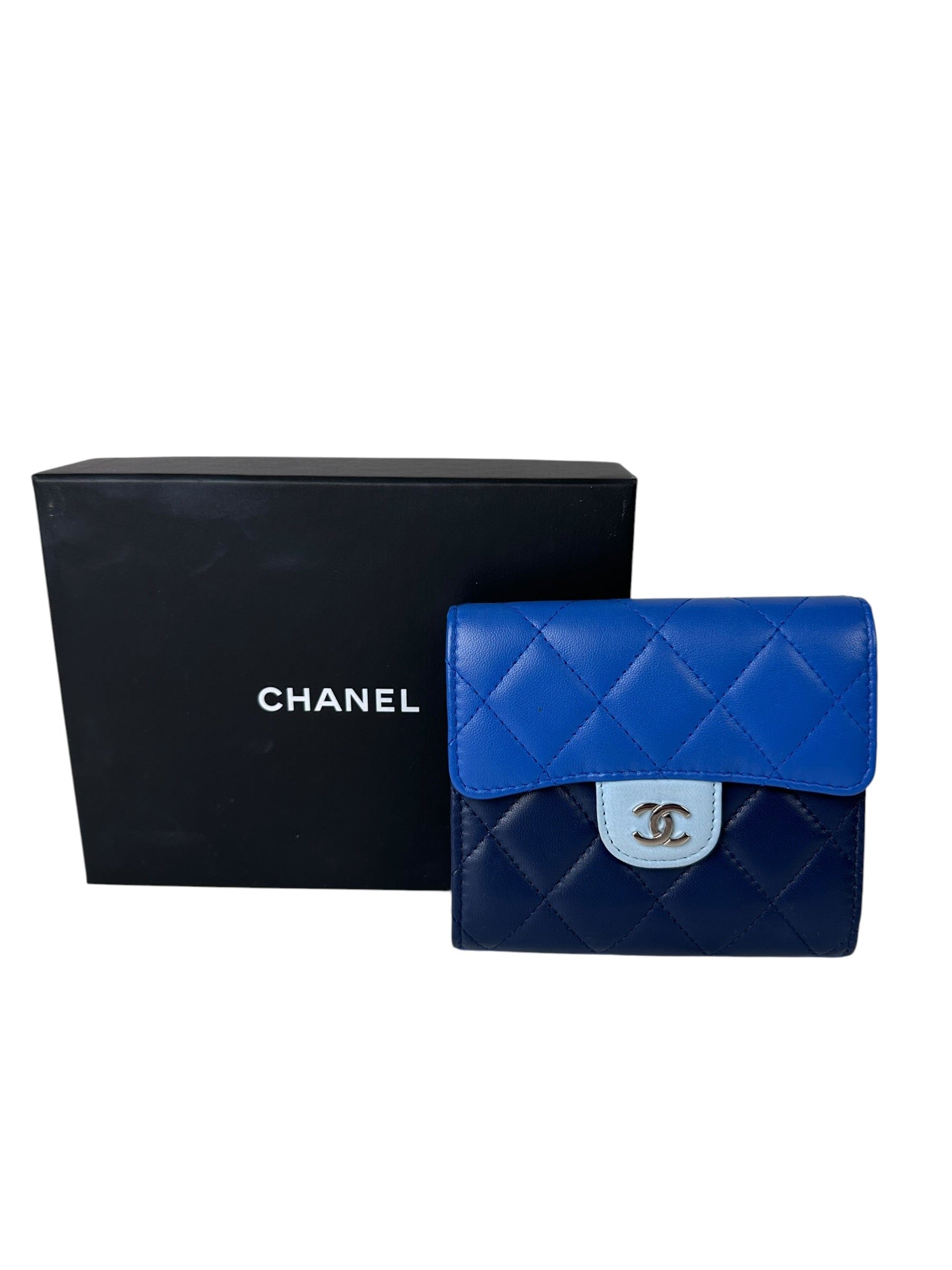 Chanel Chanel Blue Tri Colour Fold Wallet