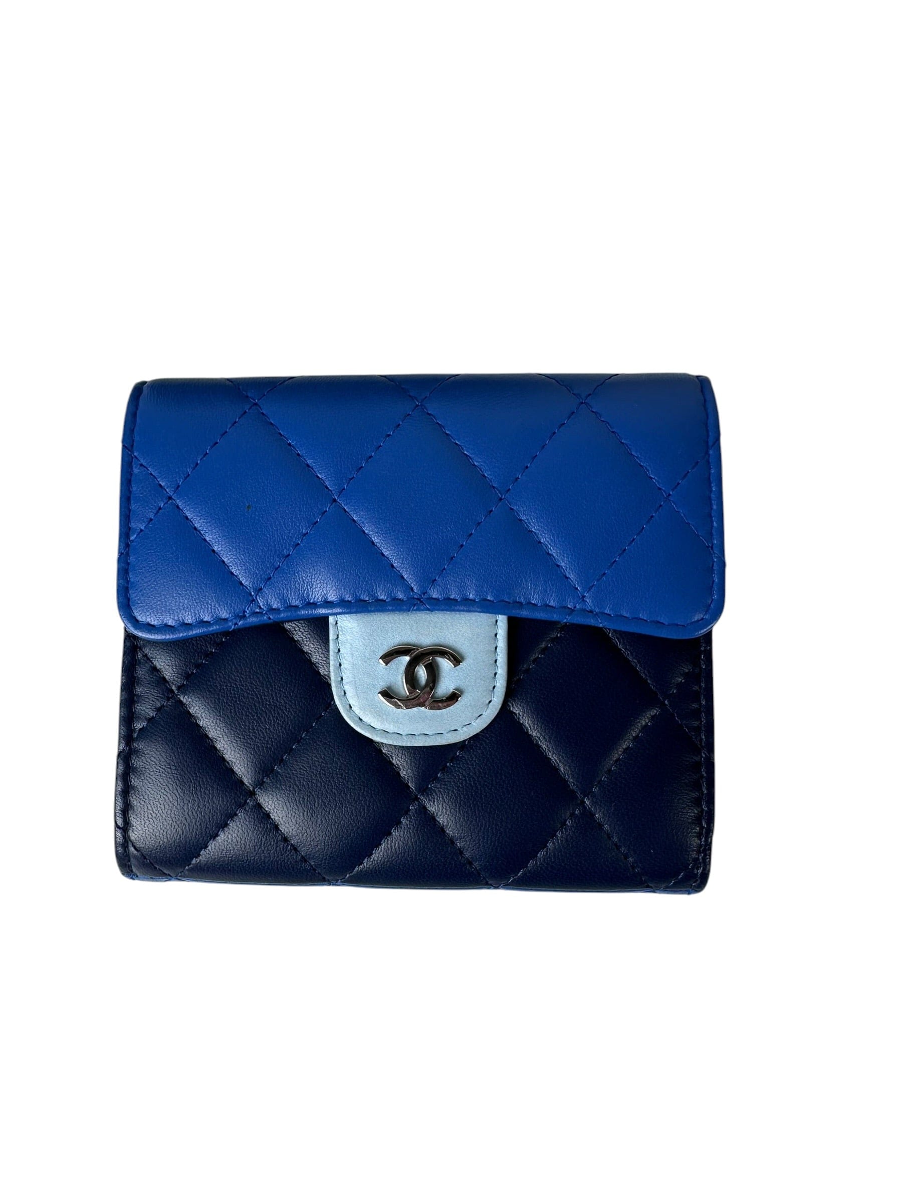 Chanel Chanel Blue Tri Colour Fold Wallet
