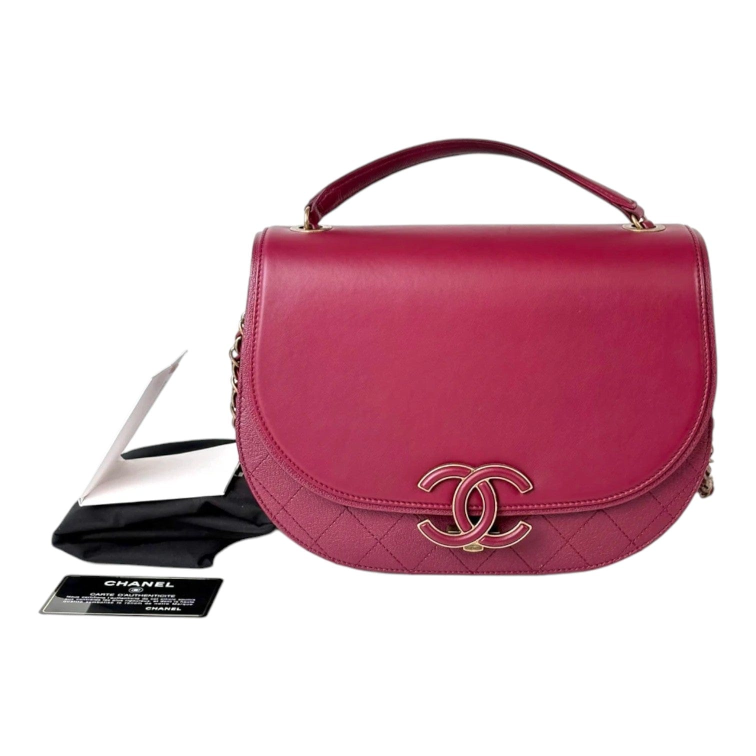 Chanel Chanel Burgundy CoCo Curve Top Handle with Chain Strap Bag