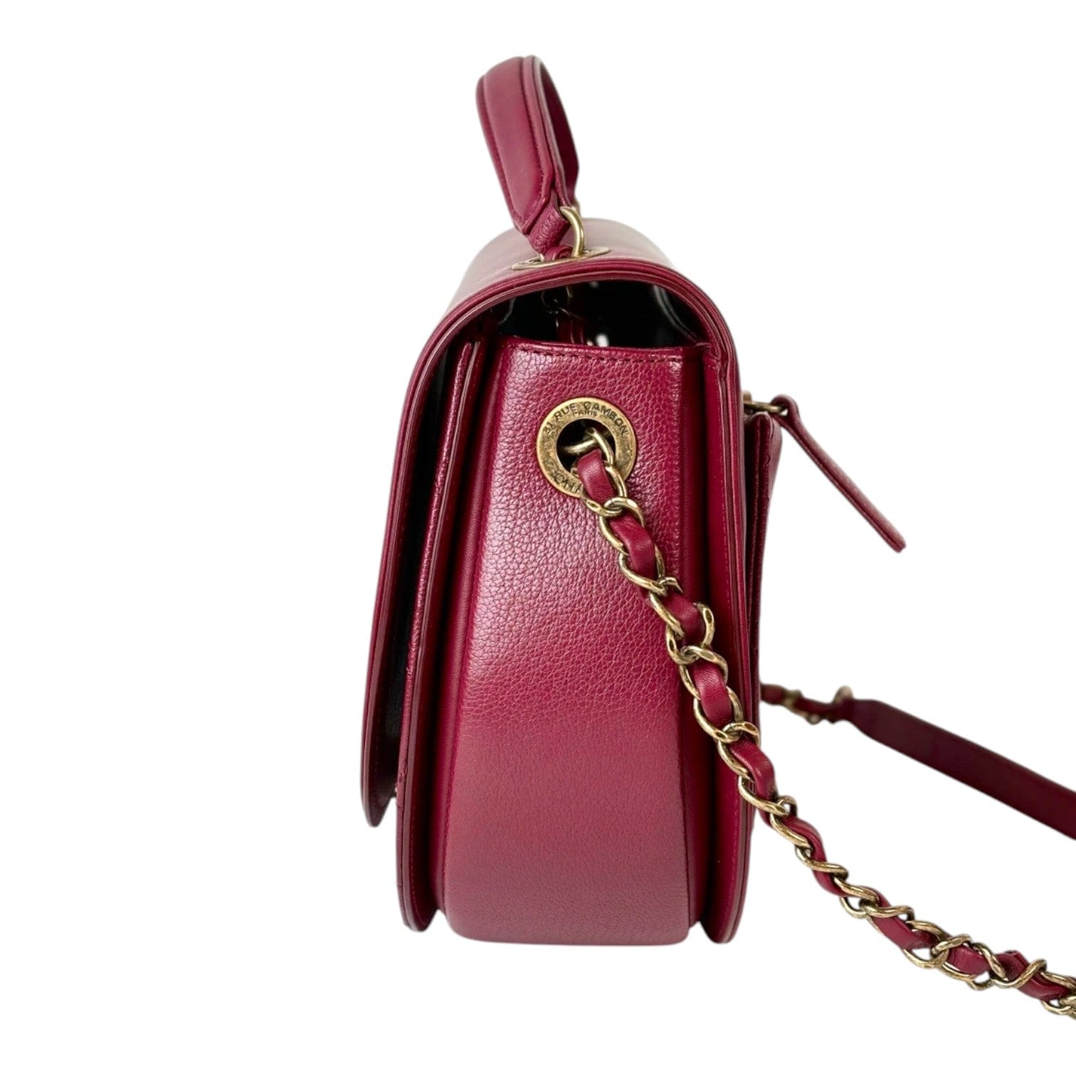 Chanel Chanel Burgundy CoCo Curve Top Handle with Chain Strap Bag