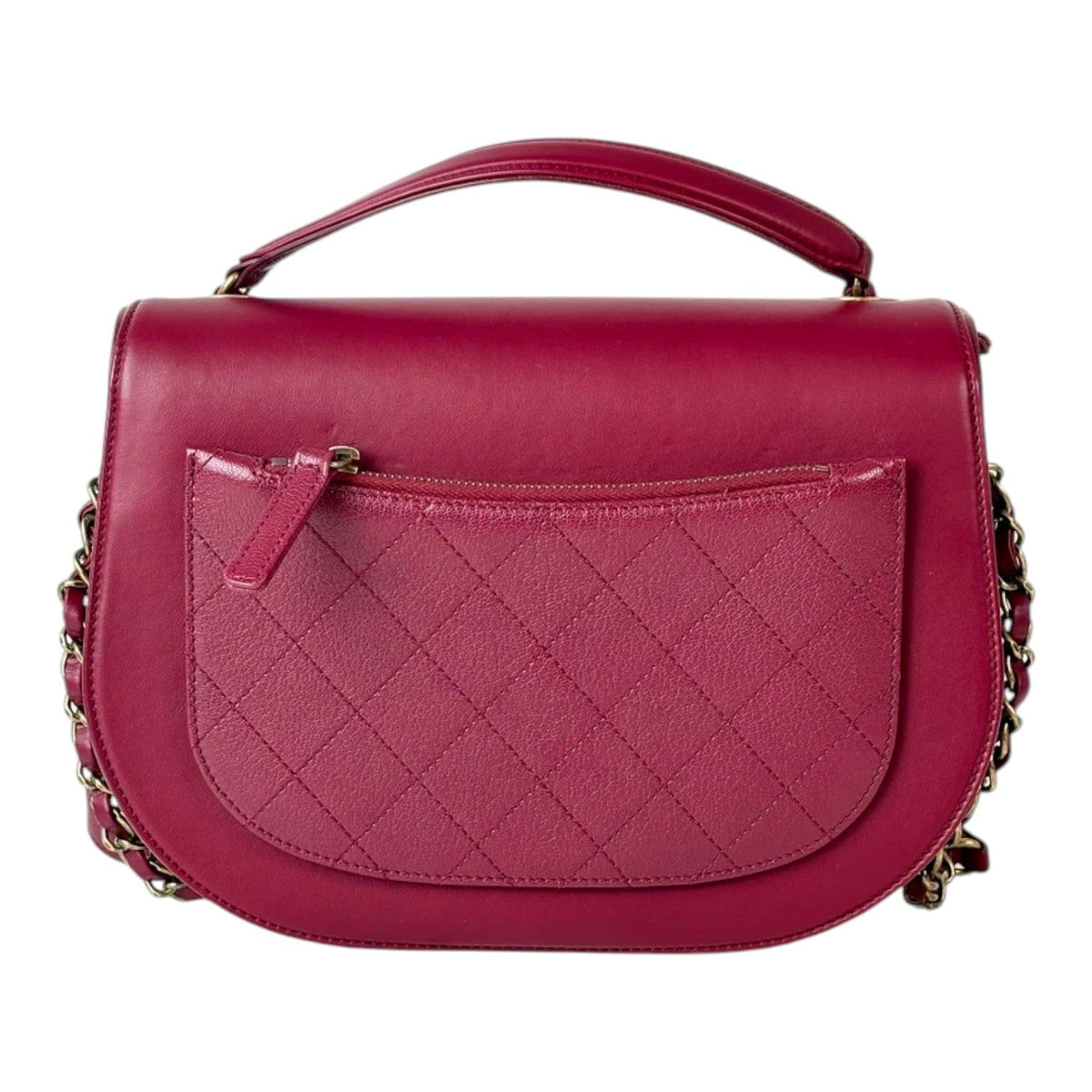 Chanel Chanel Burgundy CoCo Curve Top Handle with Chain Strap Bag