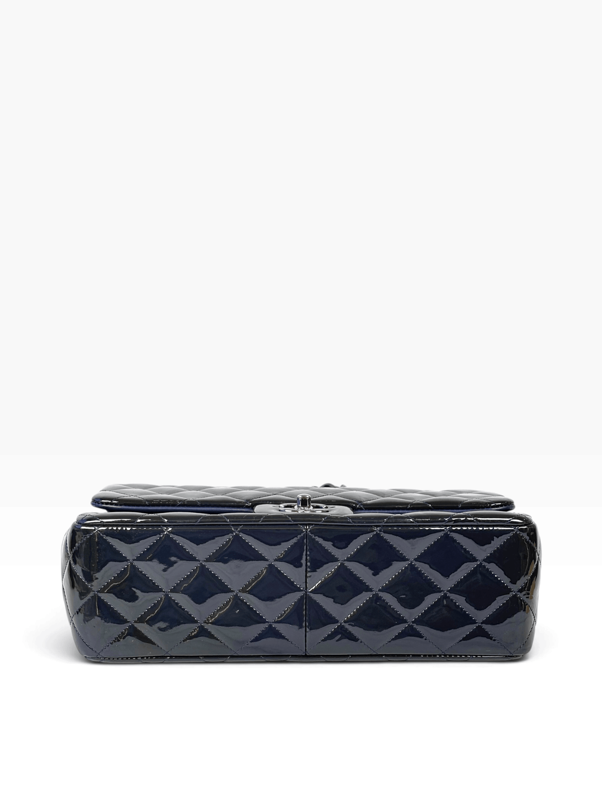 Chanel Chanel Classic Flap Jumbo Dark Green / Navy in Patent Leather