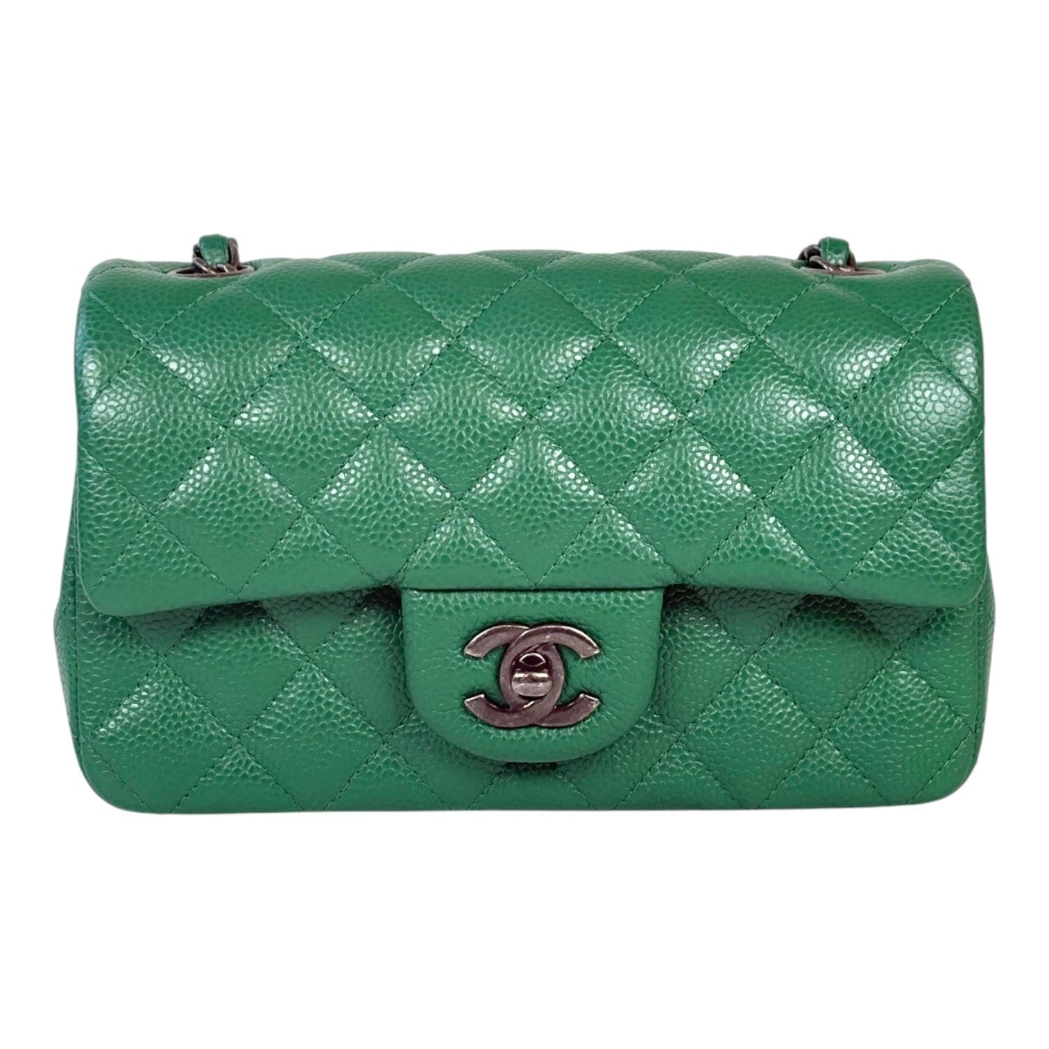Chanel Chanel Classic Flap Mini Green Caviar Bag