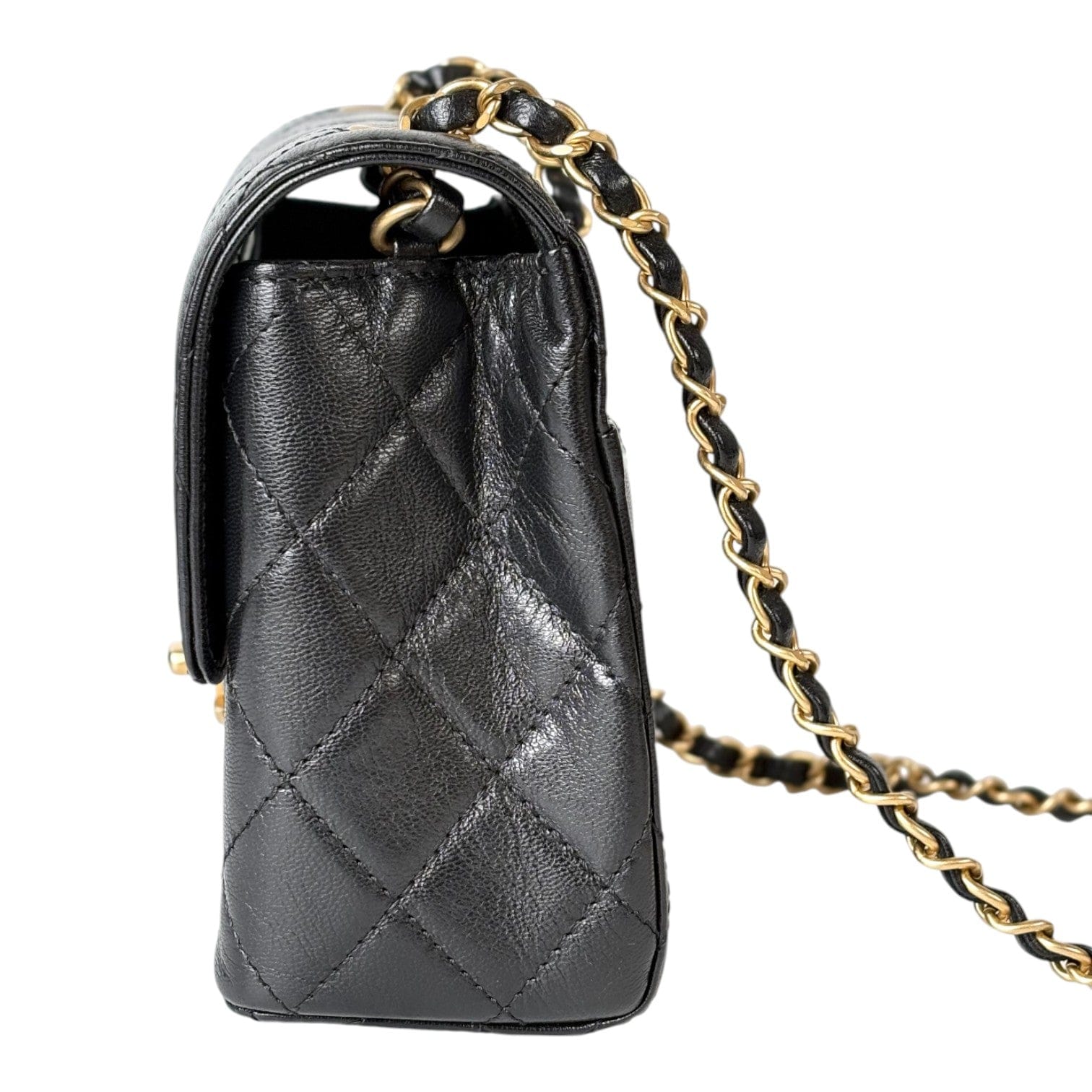 Chanel Chanel Classic Flap Mini Square Calfskin Black with Gold Hardware