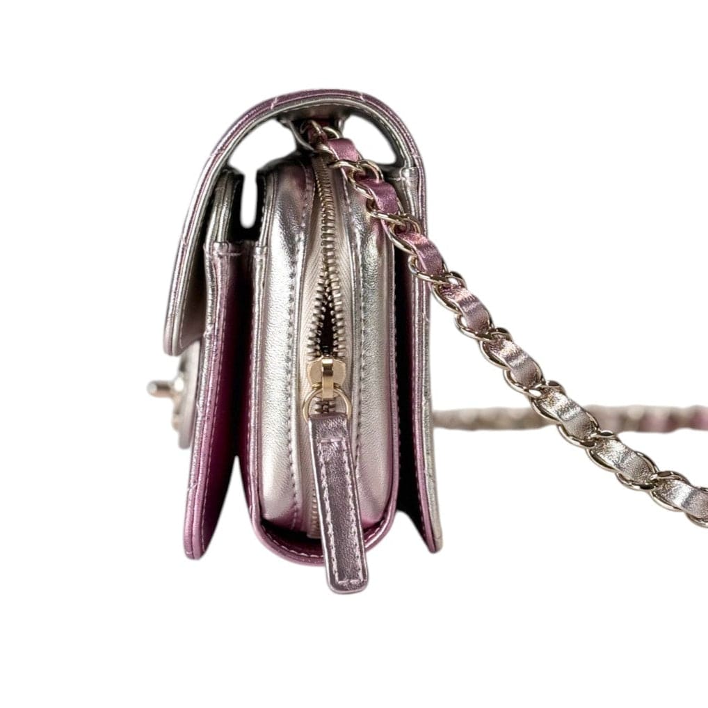 Chanel Chanel Classic Flap Seasonal Small Metallic Pink