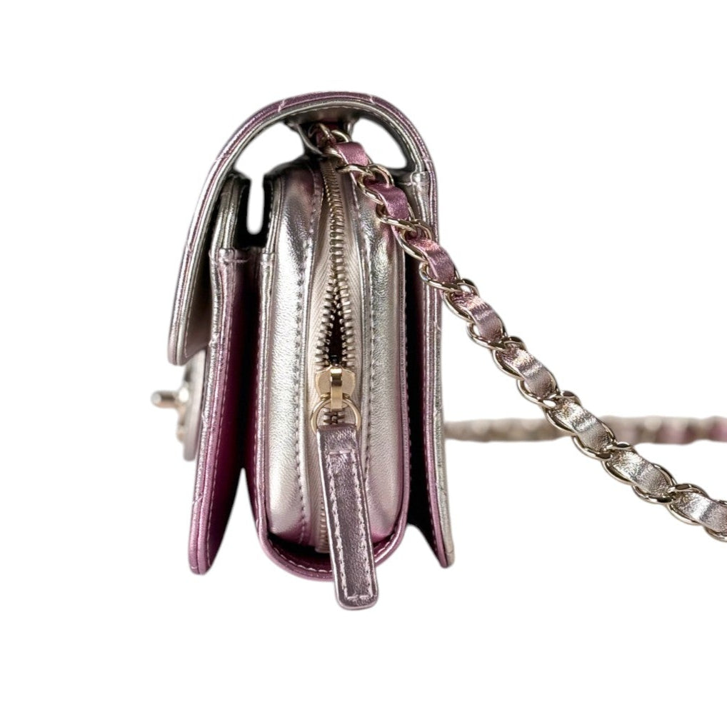 Chanel Chanel Classic Flap Seasonal Small Metallic Pink