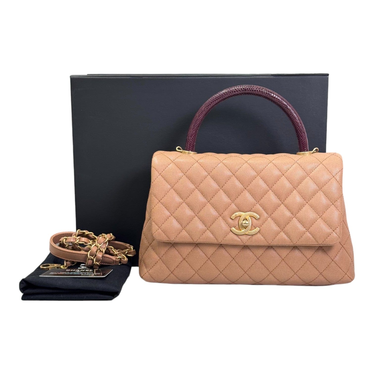 Chanel Chanel Coco Handle Medium Brown Lizard Handle