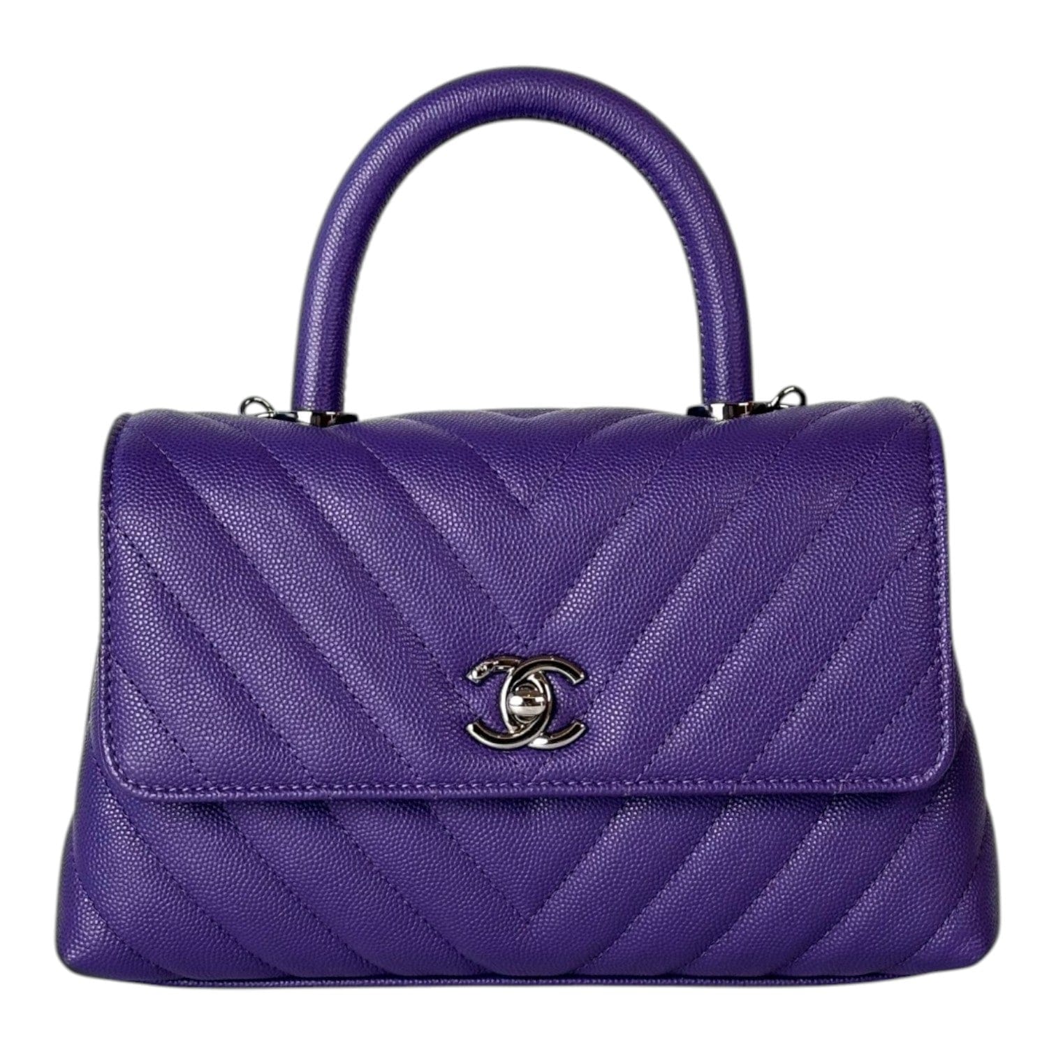 Chanel Chanel Coco Handle Small Purple Bag - Full Set
