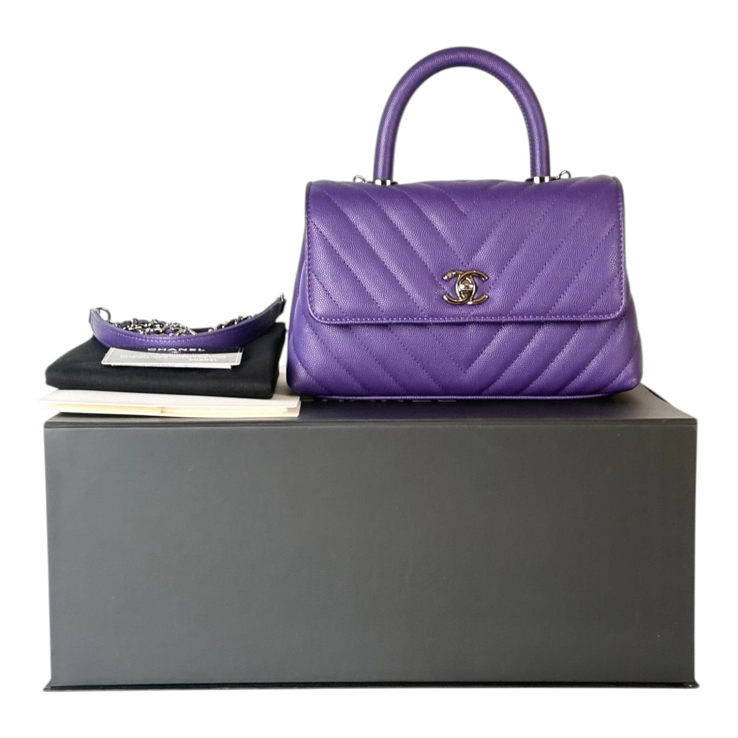 Chanel Chanel Coco Handle Small Purple Bag - Full Set